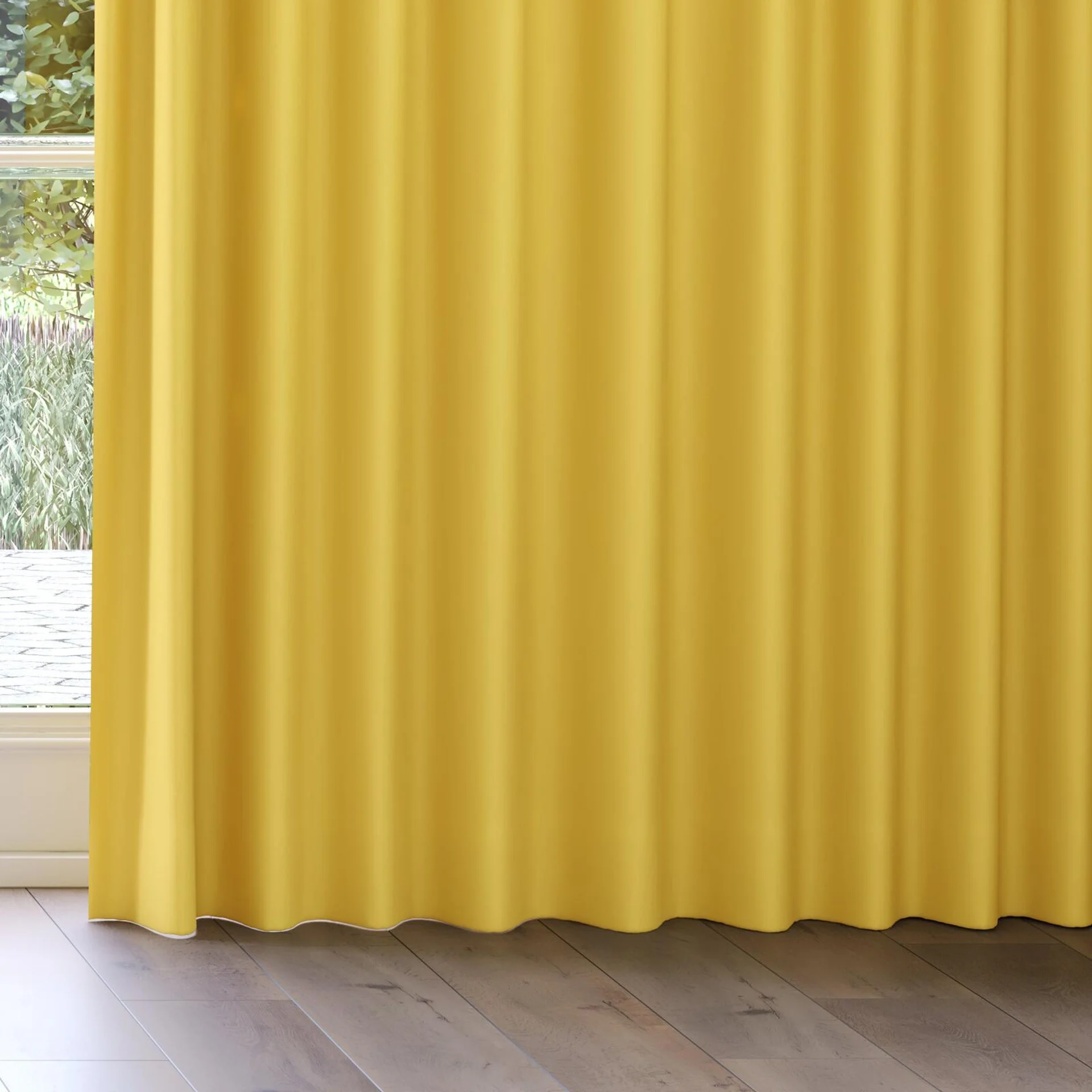 Bottom view of Ultra Dim Sun, on curtain rail