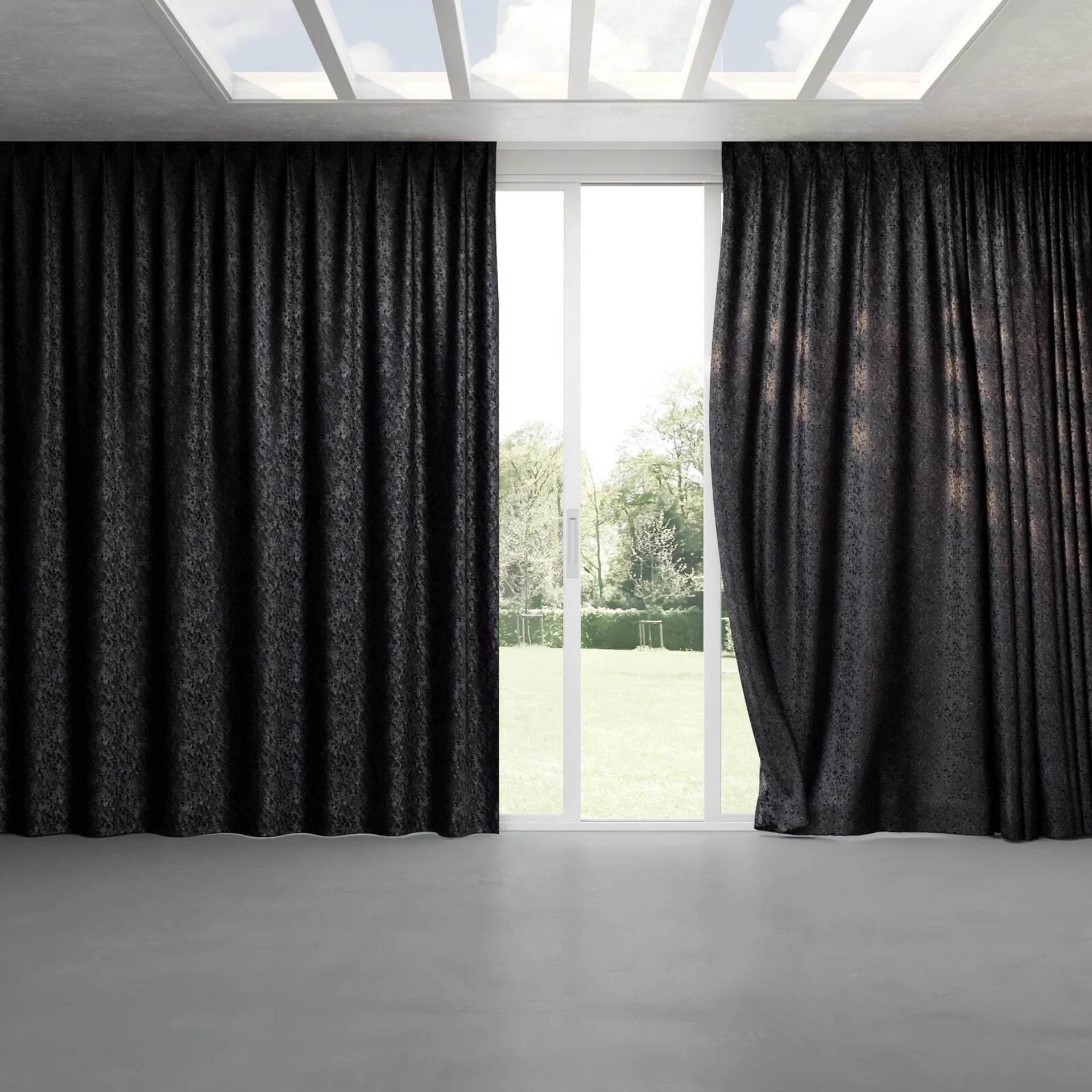 Full view of Opera Sterling, pinch pleat