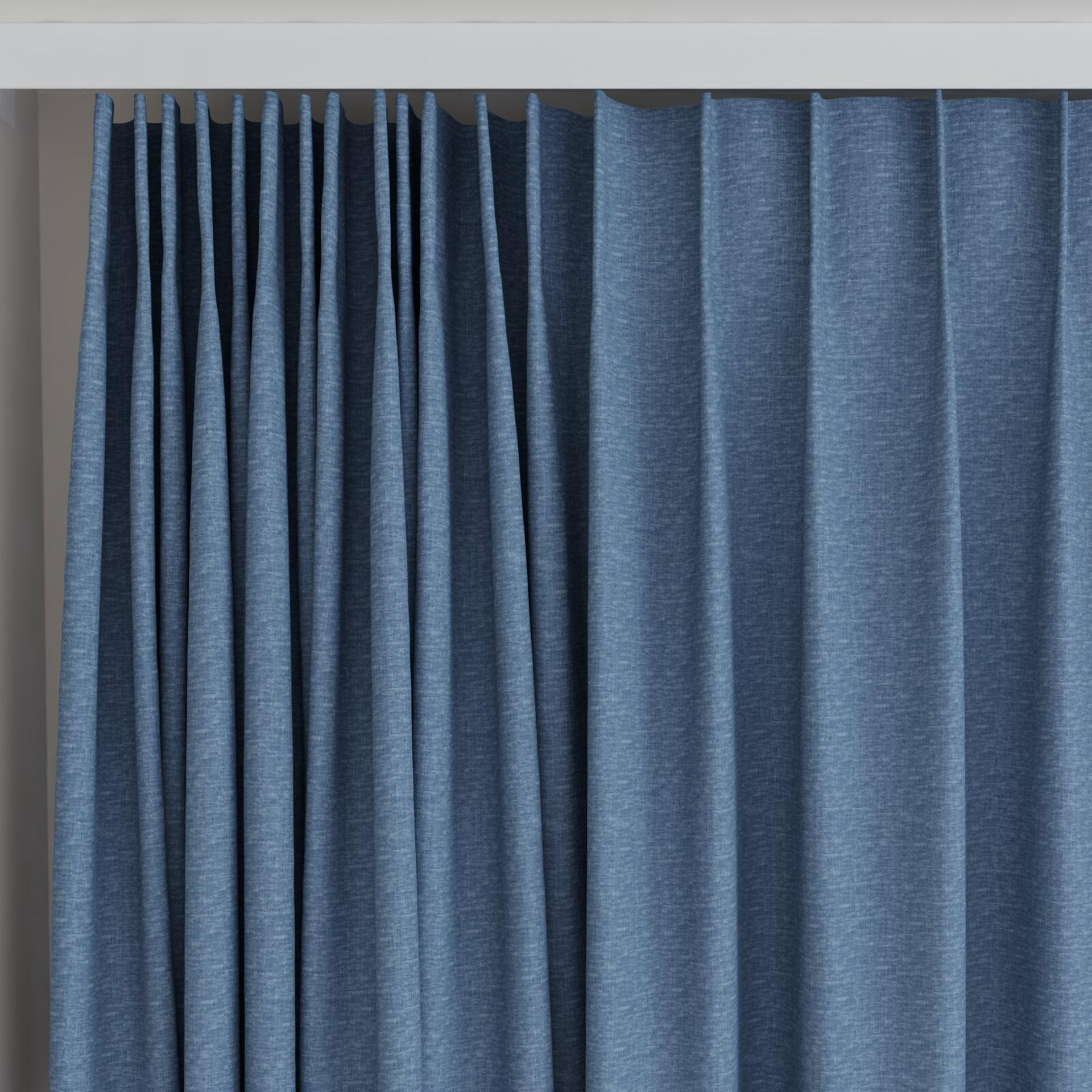 Top view of Coverlet Ocean, on curtain rail