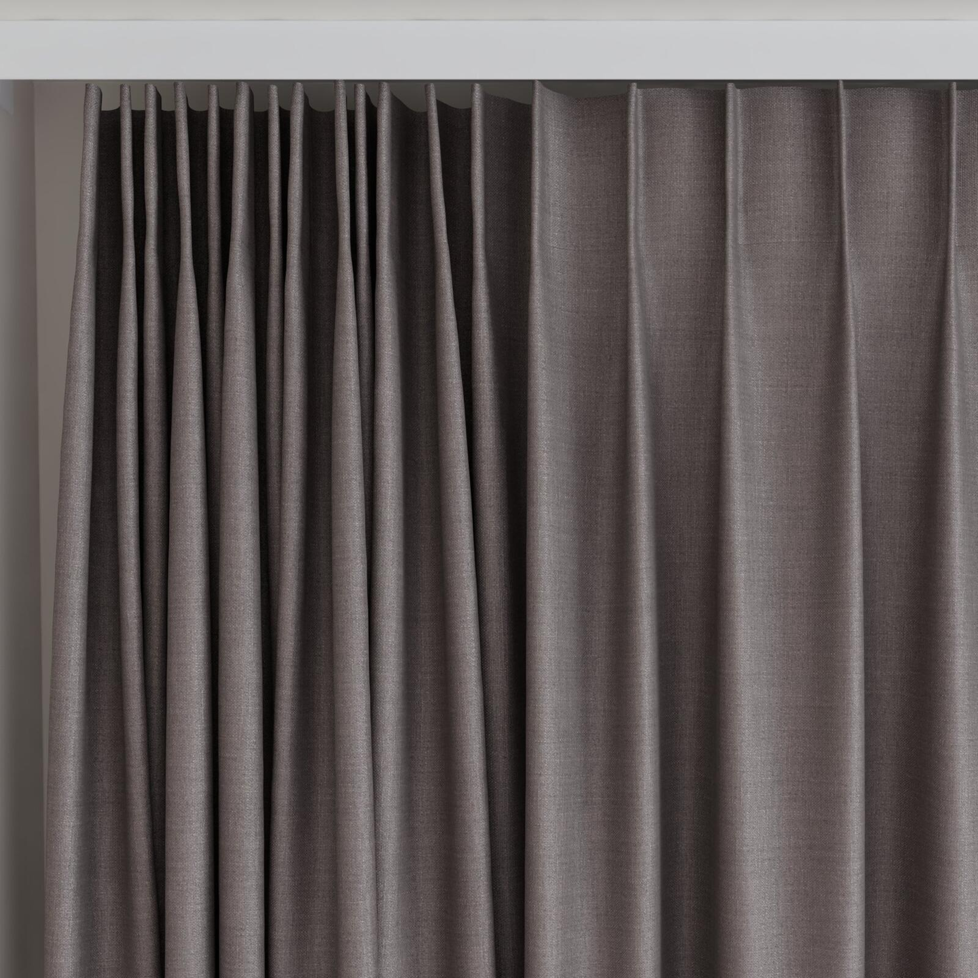 Top view of Keystone Truffle, on curtain rail