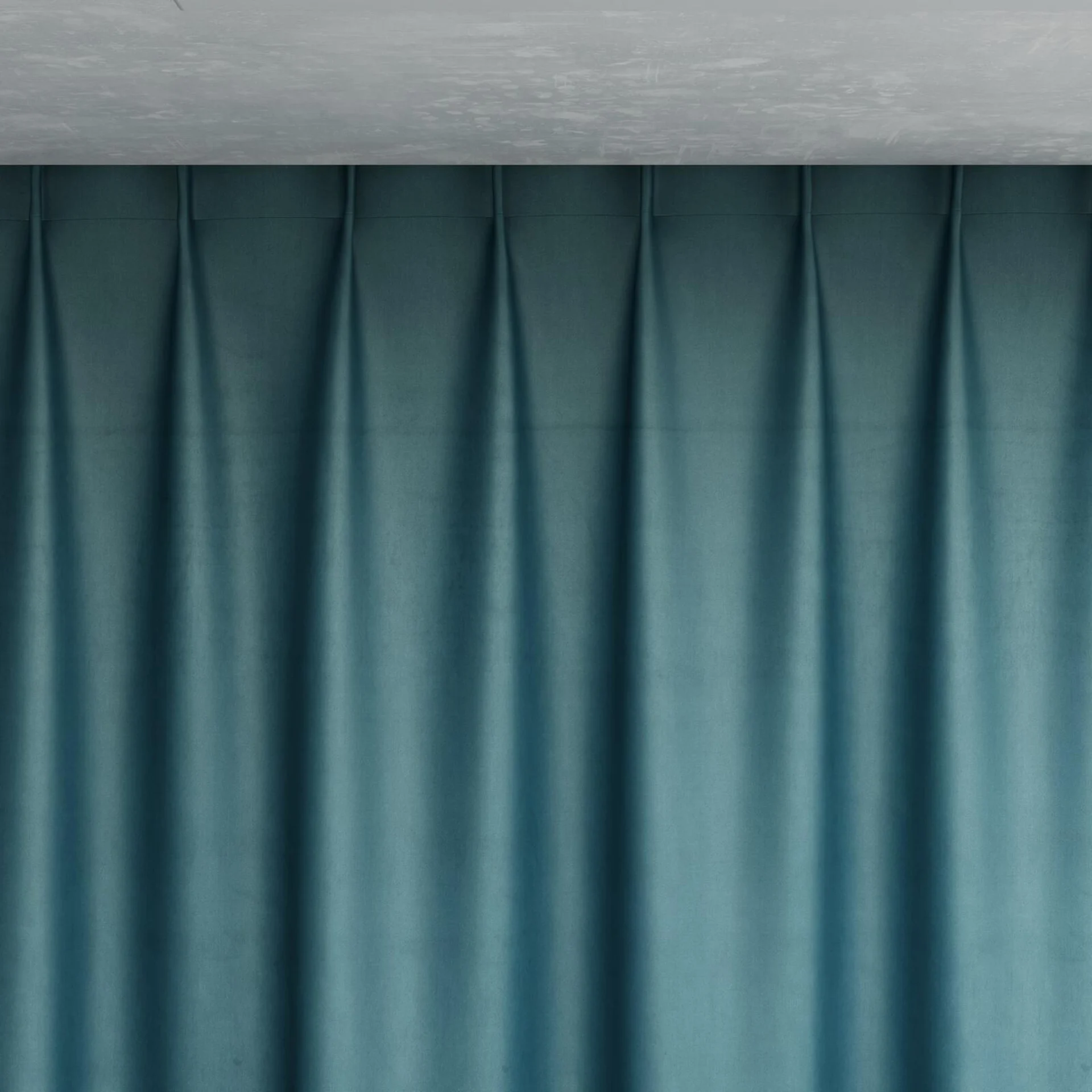 Top view of Warlock Teal, pinch pleat