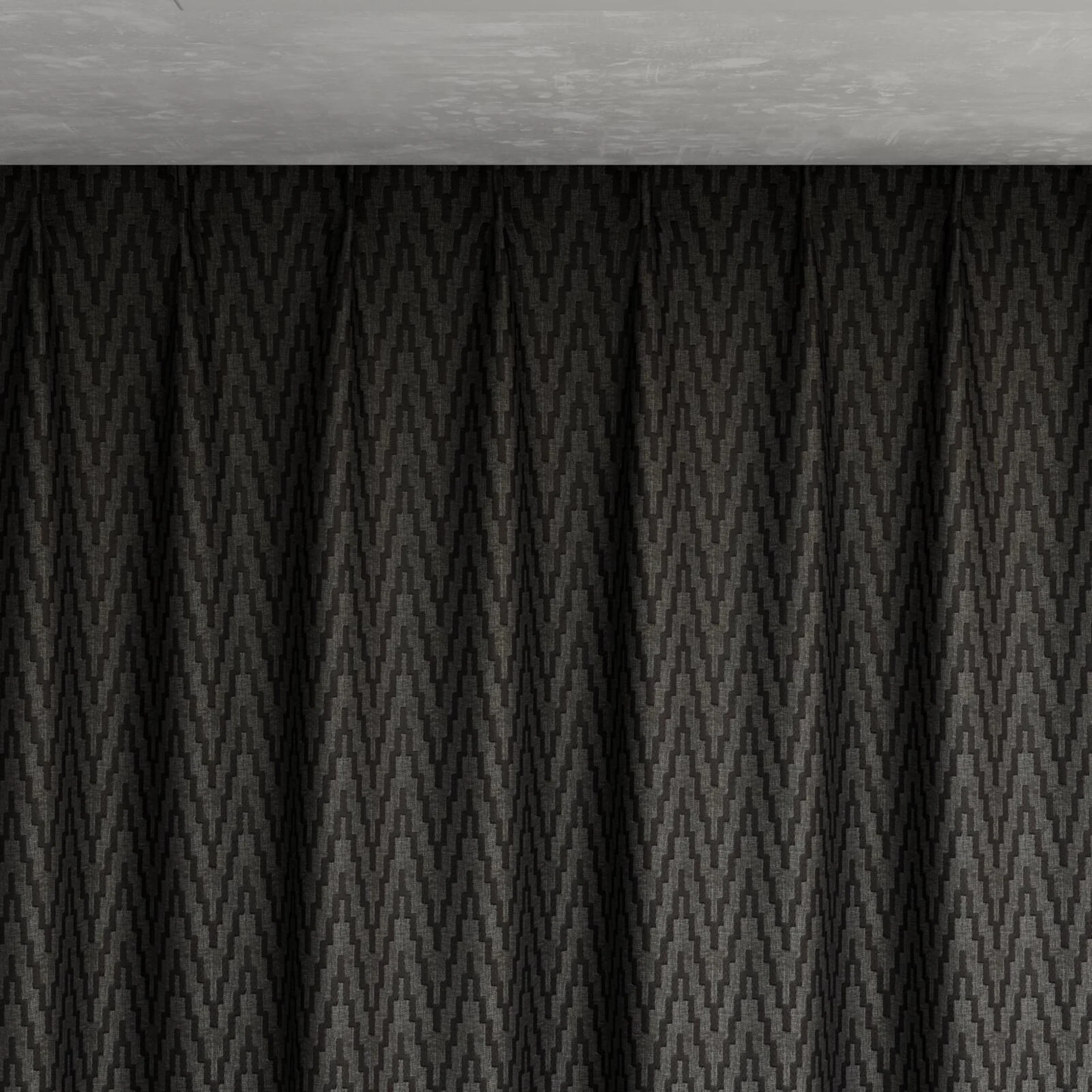 Top view of Running Platinum, pinch pleat