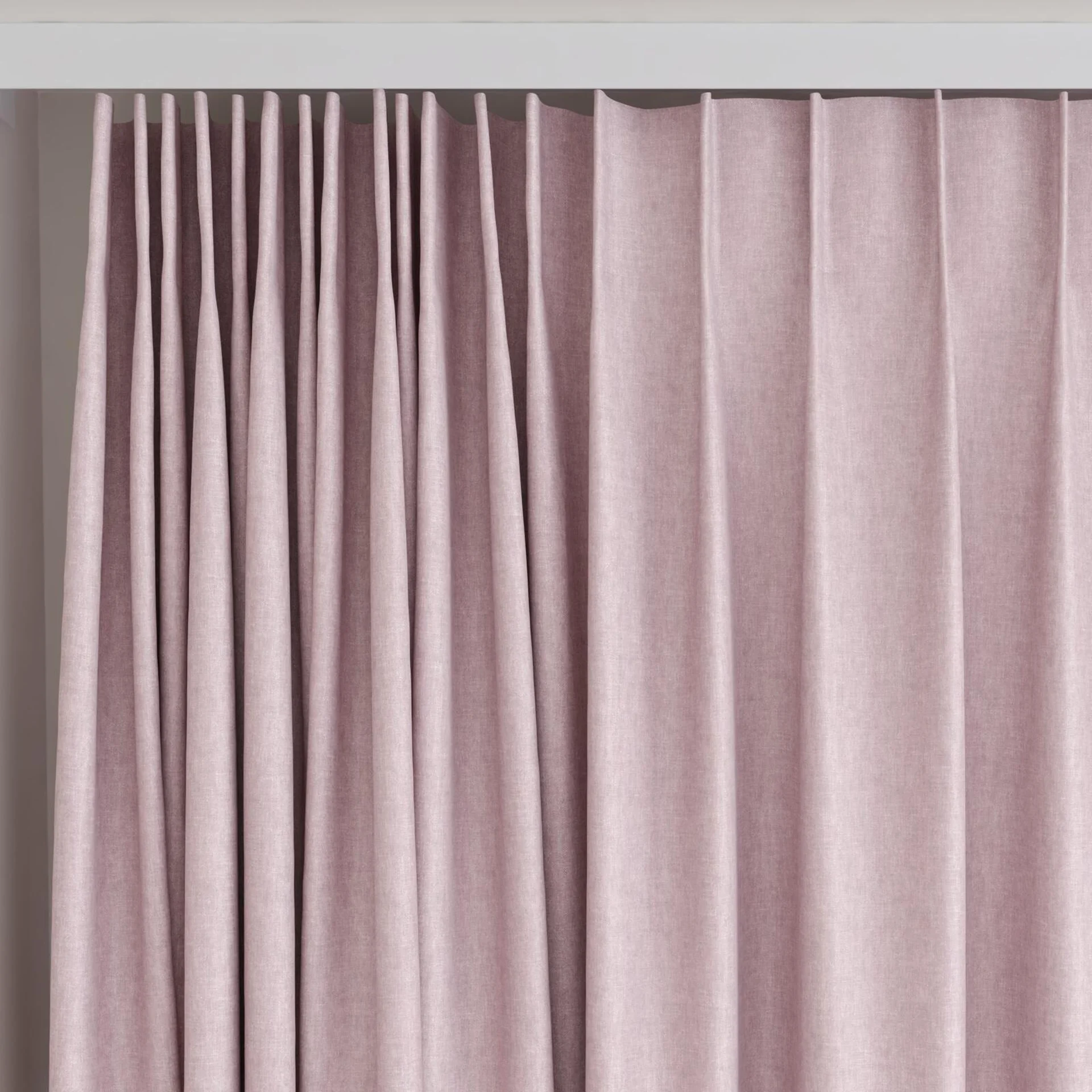 Top view of Hometown Petal, on curtain rail