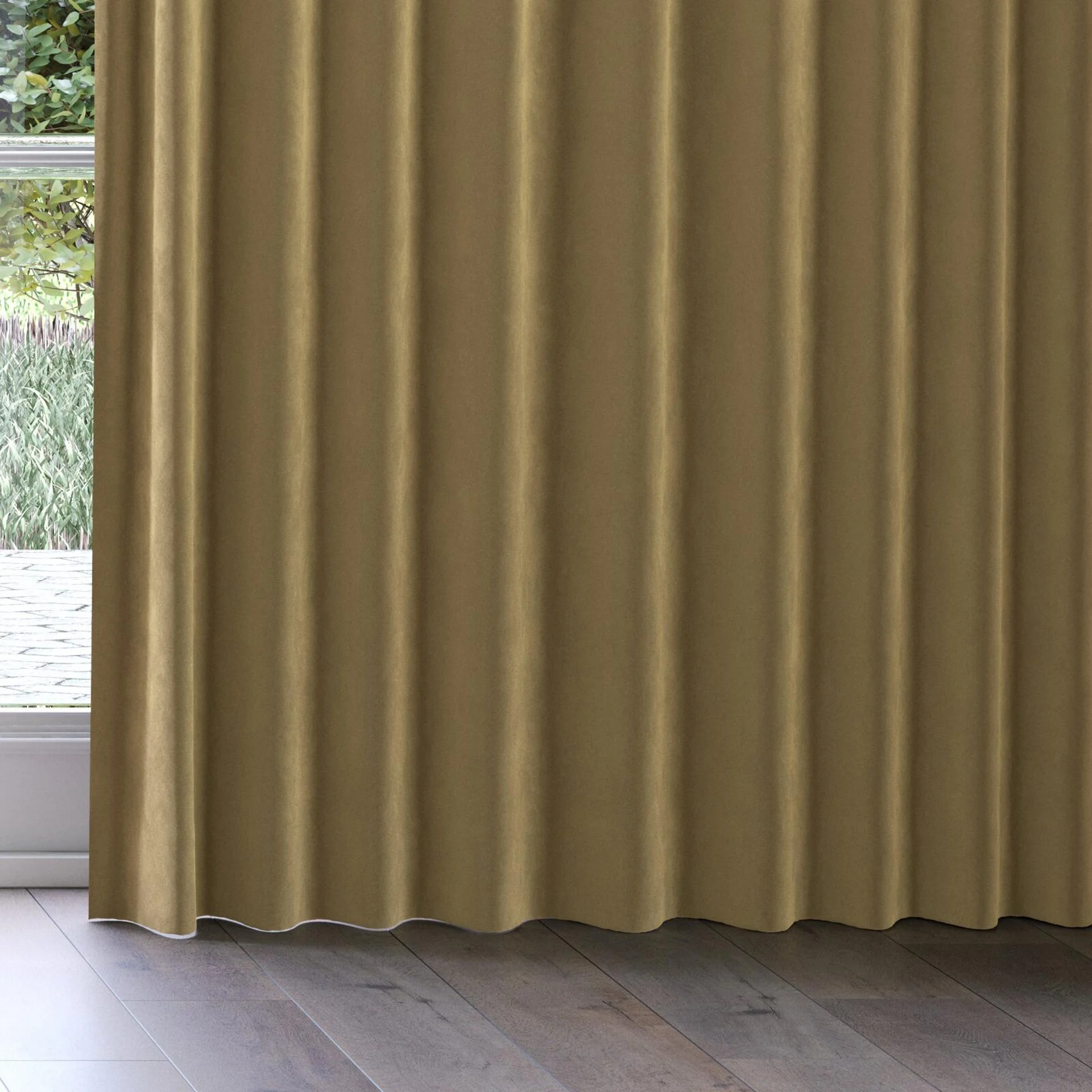 Bottom view of Vienna Nutmeg, on curtain rail
