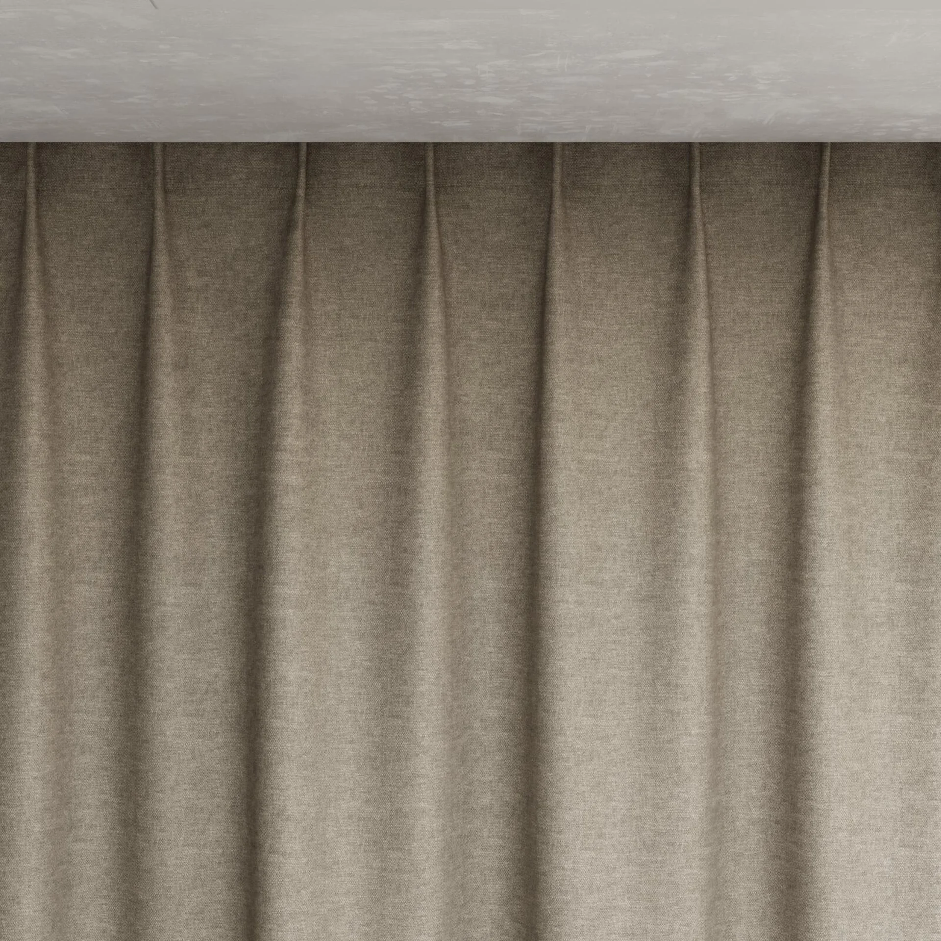Top view of Colourwash Taupe, pinch pleat
