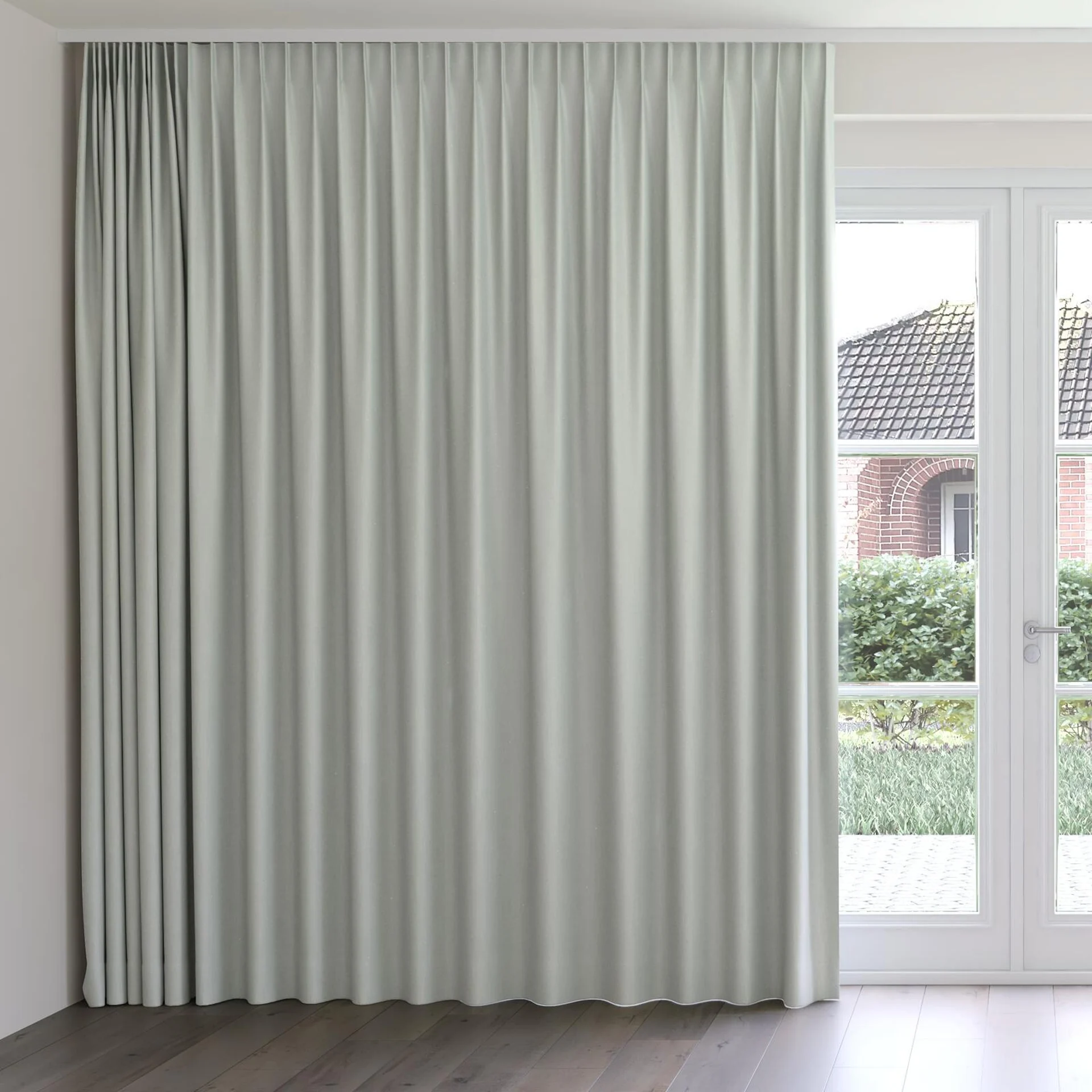 Front view of Excel Fog, on curtain rail