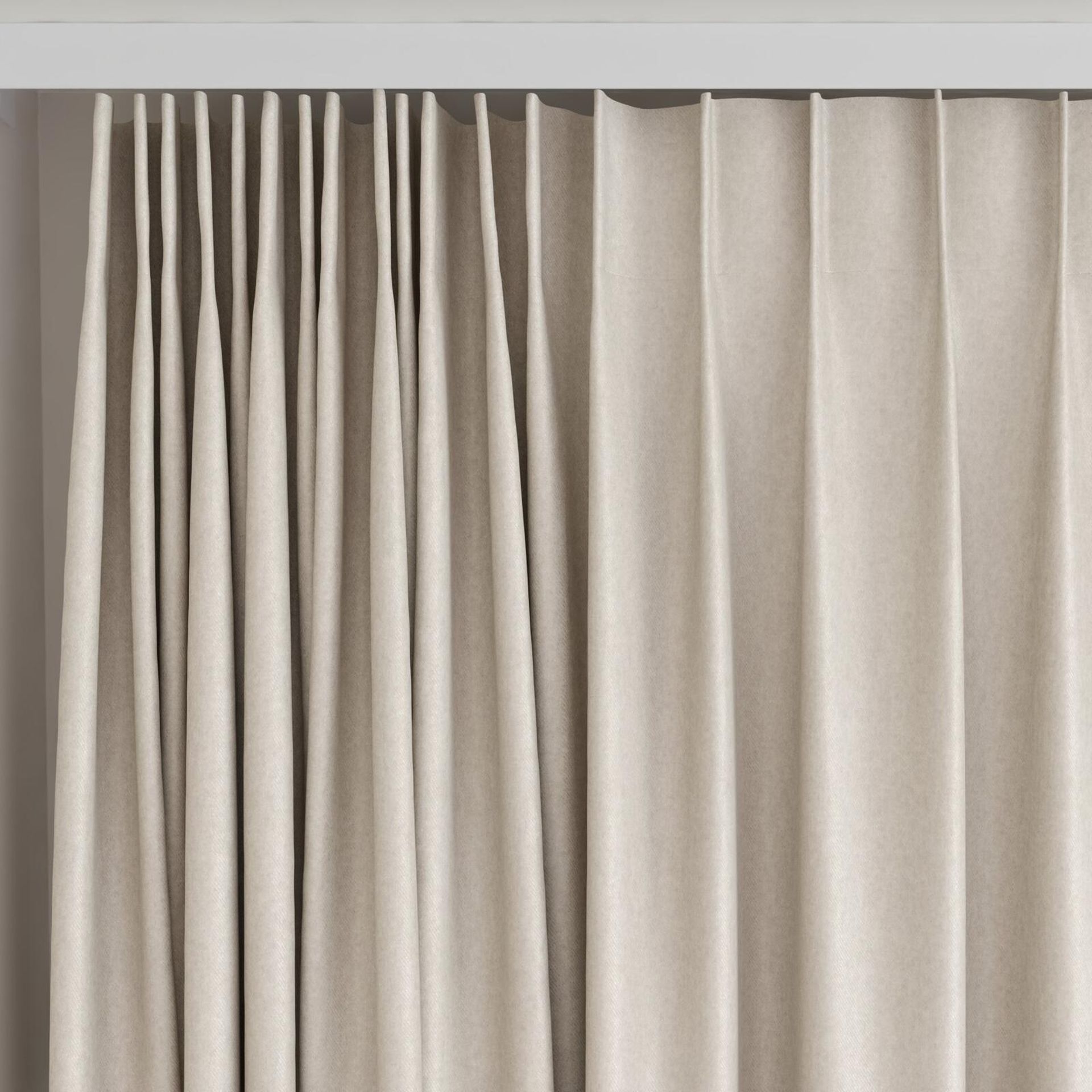 Top view of Woolly/Woolen Dove, on curtain rail