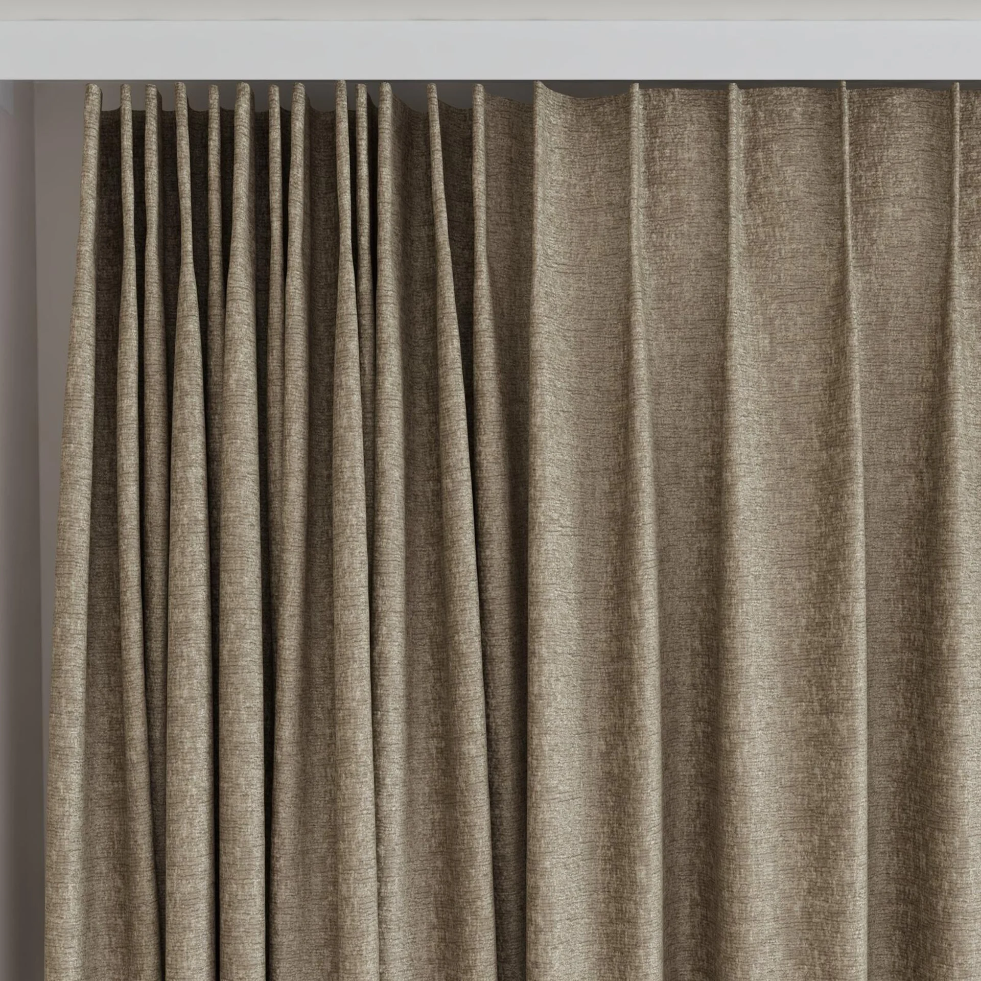 Top view of Monsieur Otter, on curtain rail