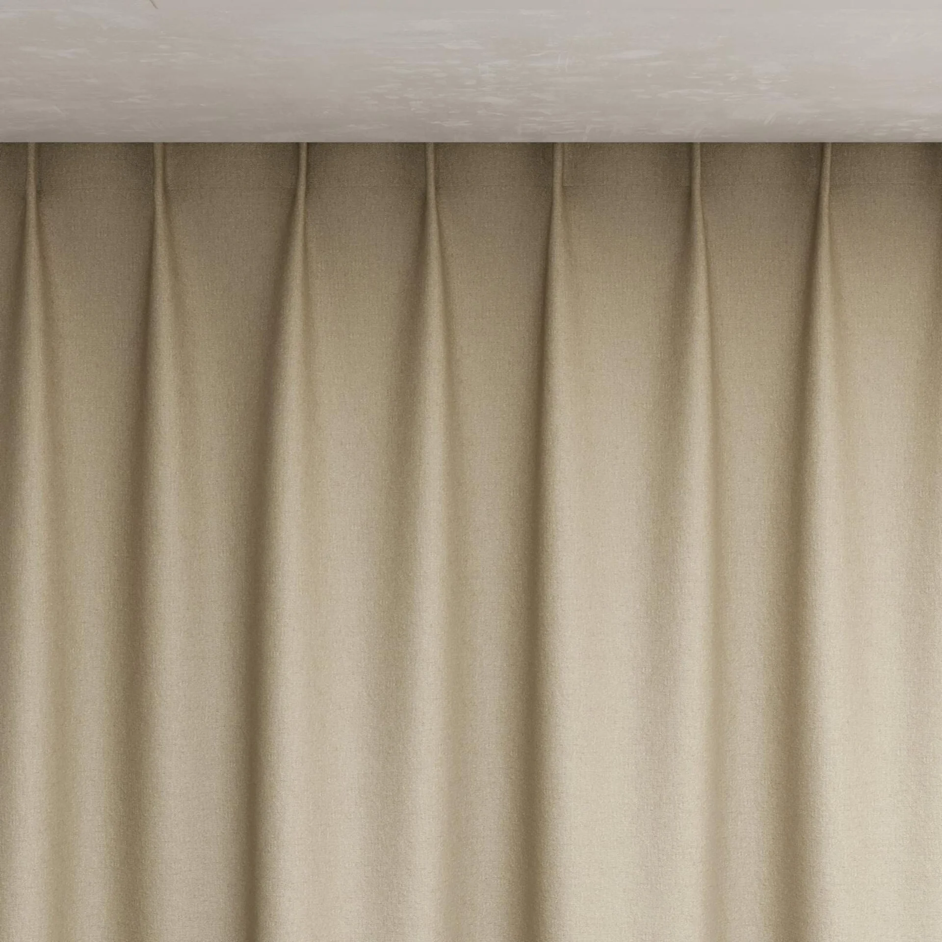 Top view of Eternal Linen, pinch pleat
