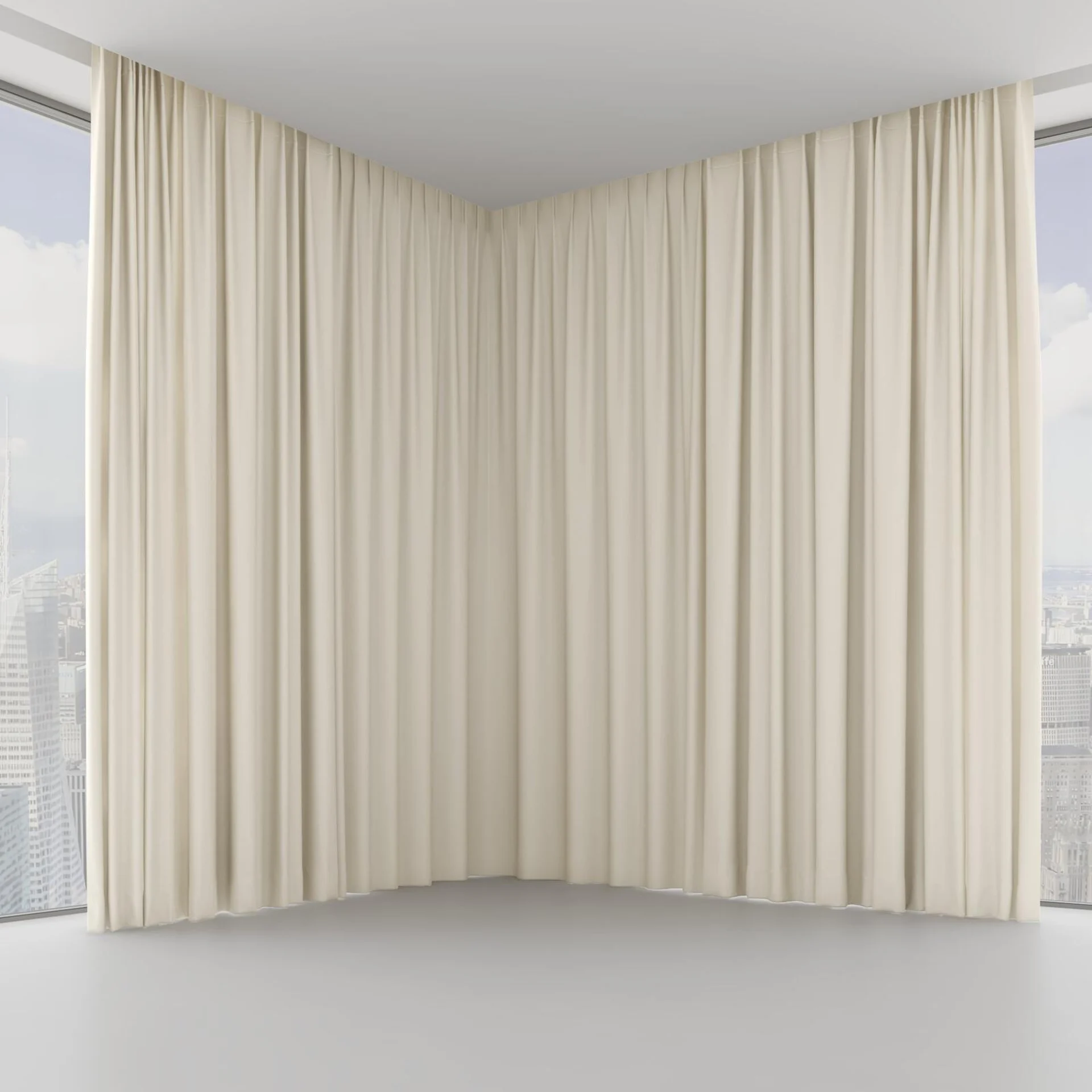 Front view of Urban Linen, on hidden rail