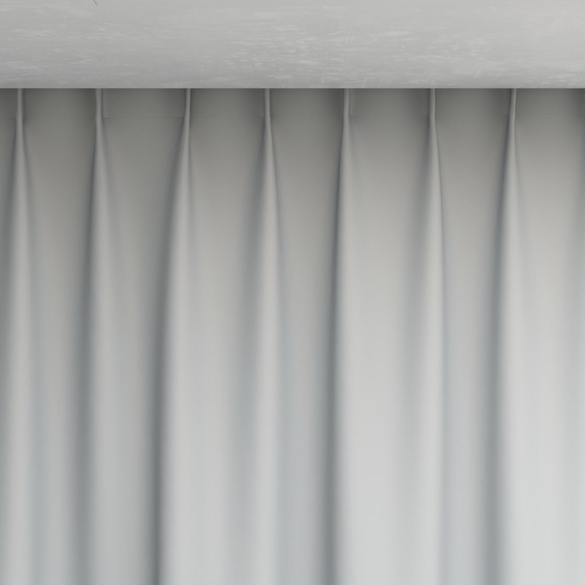 Top view of Blockbuster Silver, pinch pleat