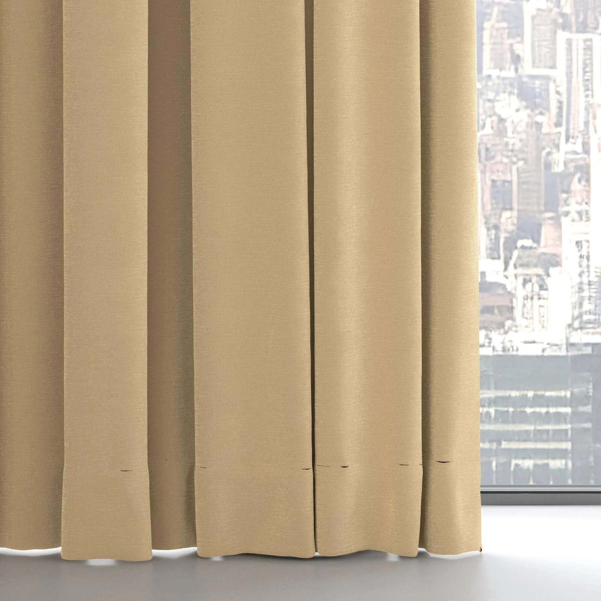 Bottom view of Moon Beige, on hidden rail
