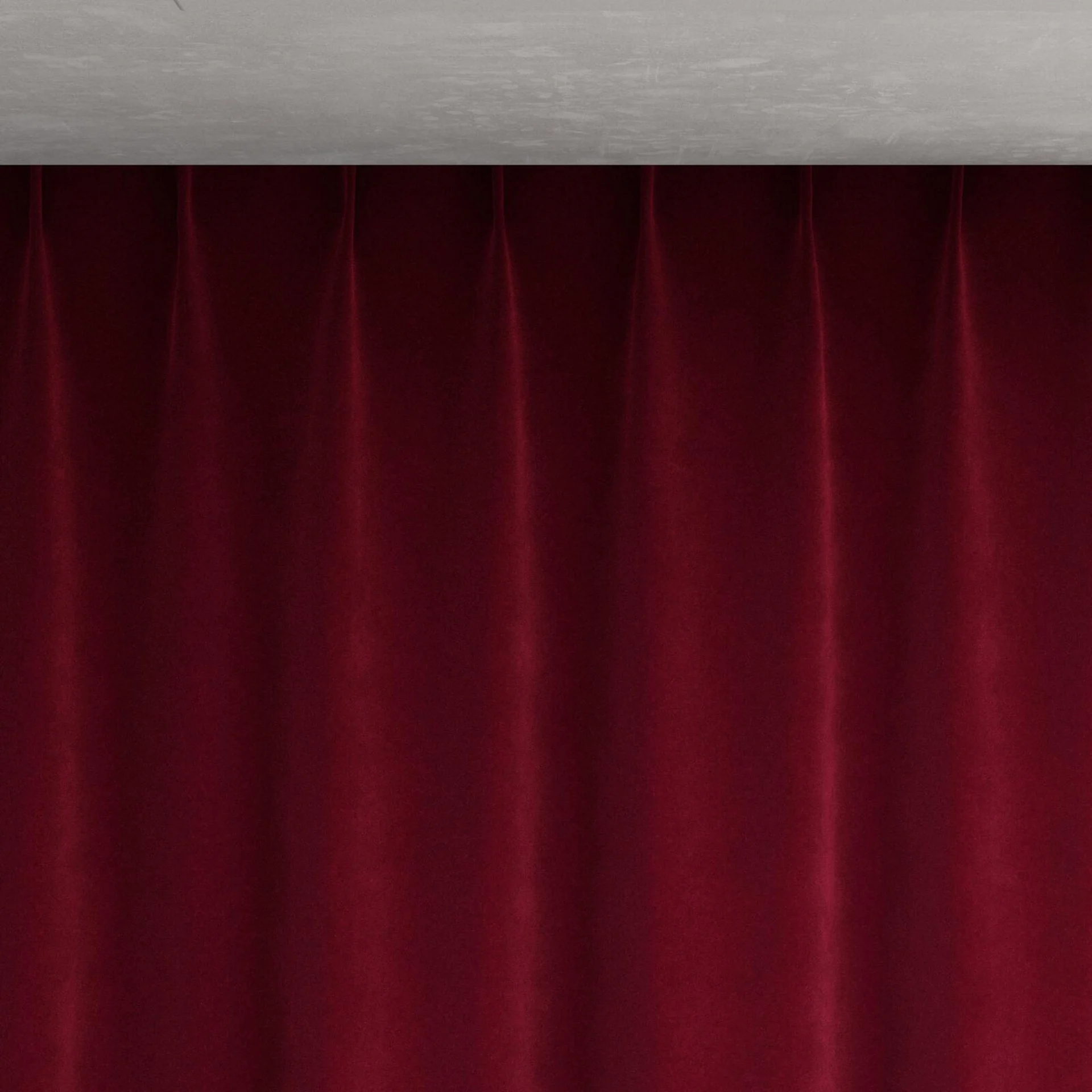 Top view of Lux Velvet Burgundy 10723, pinch pleat