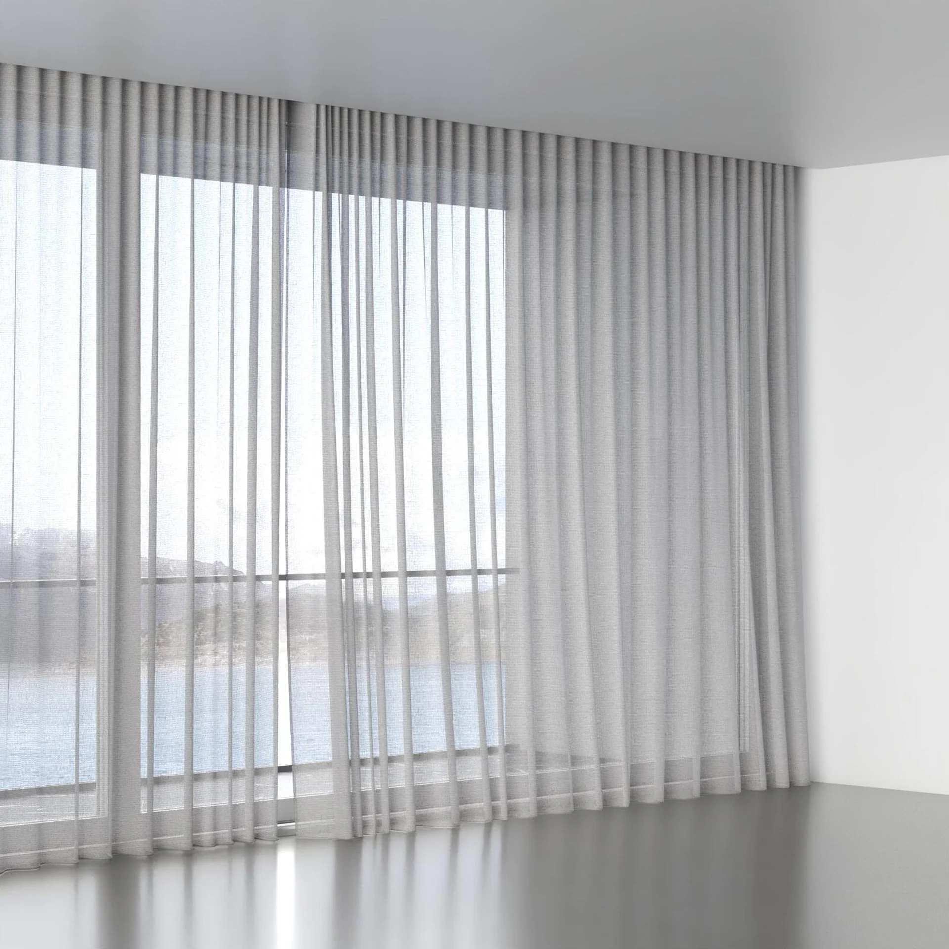 Full view of Mathilde Aluminium, wave pleat