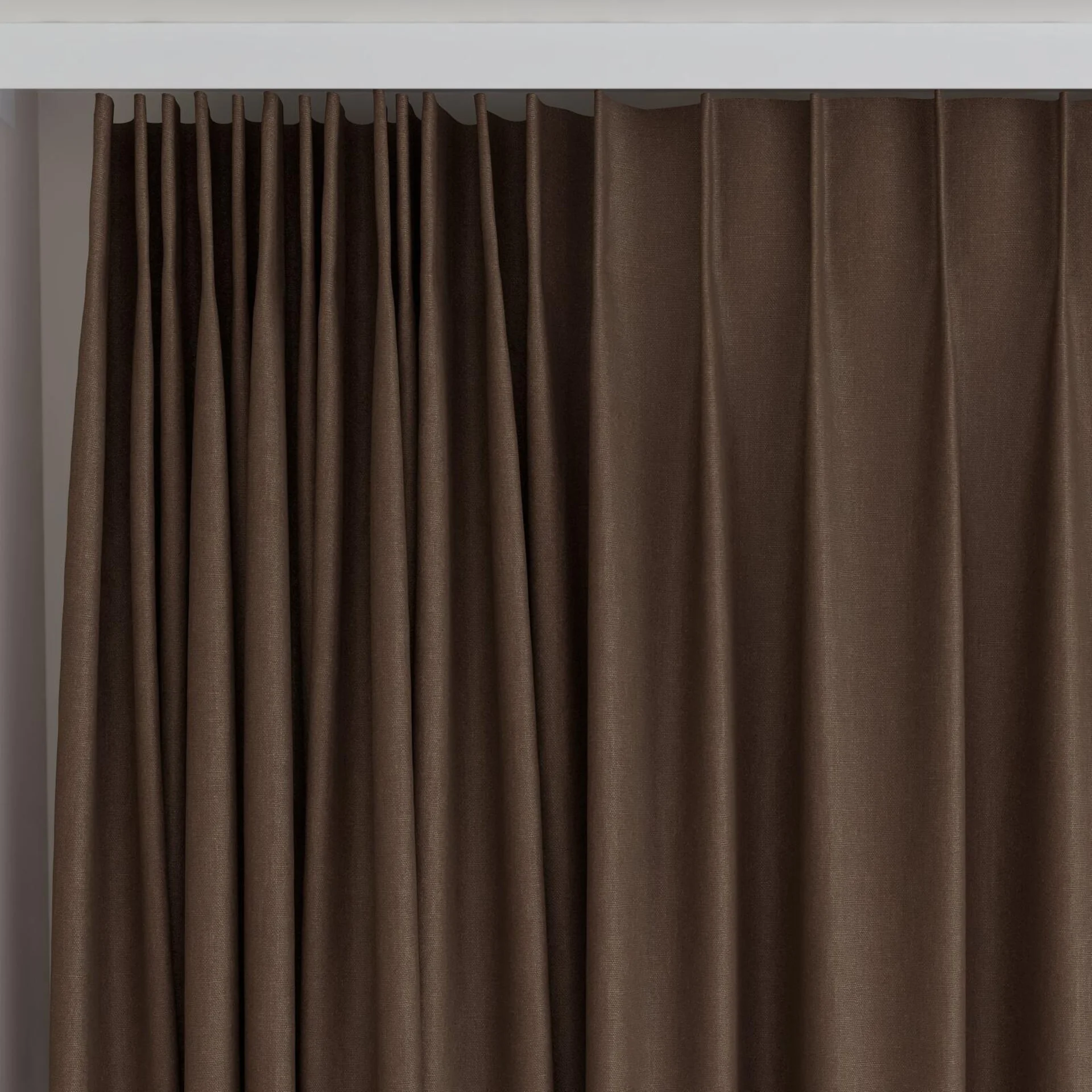 Top view of Eternal Nutmeg, on curtain rail
