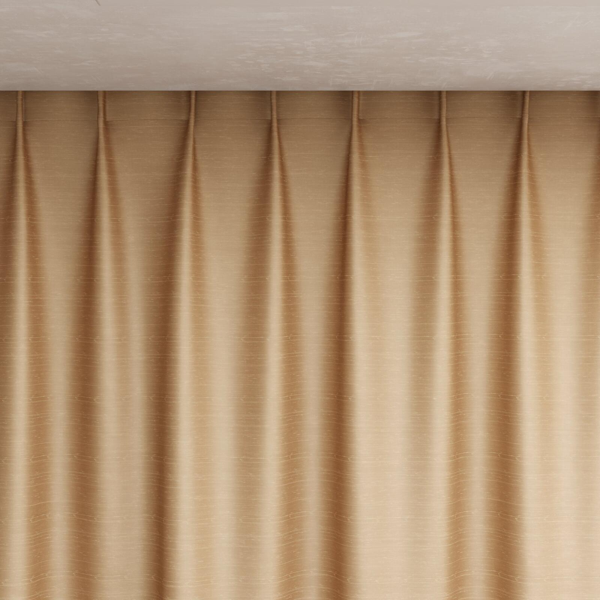 Top view of Silky Peach, pinch pleat