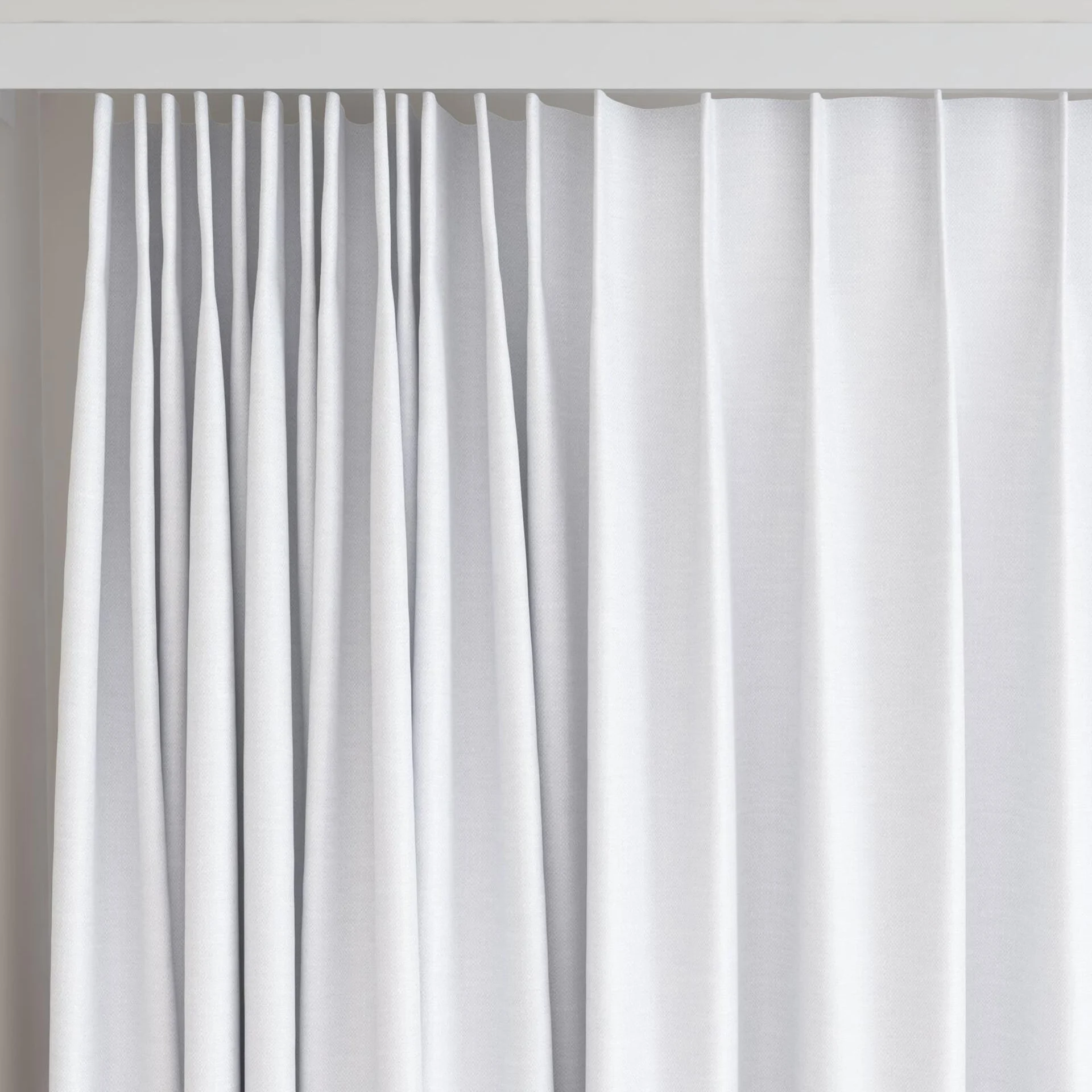 Top view of Colourwash Eco Swan, on curtain rail