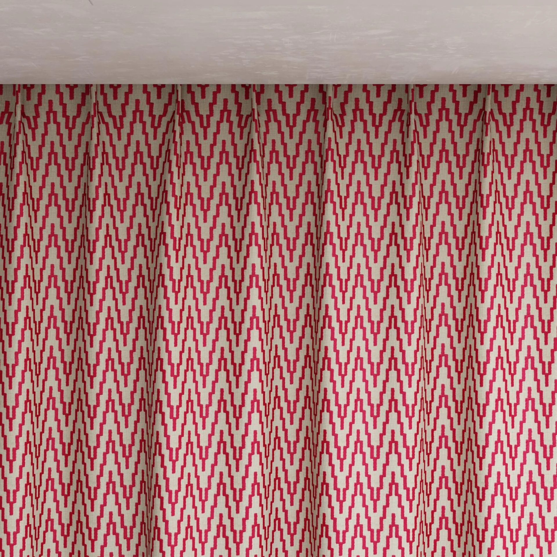 Top view of Running Magenta, pinch pleat