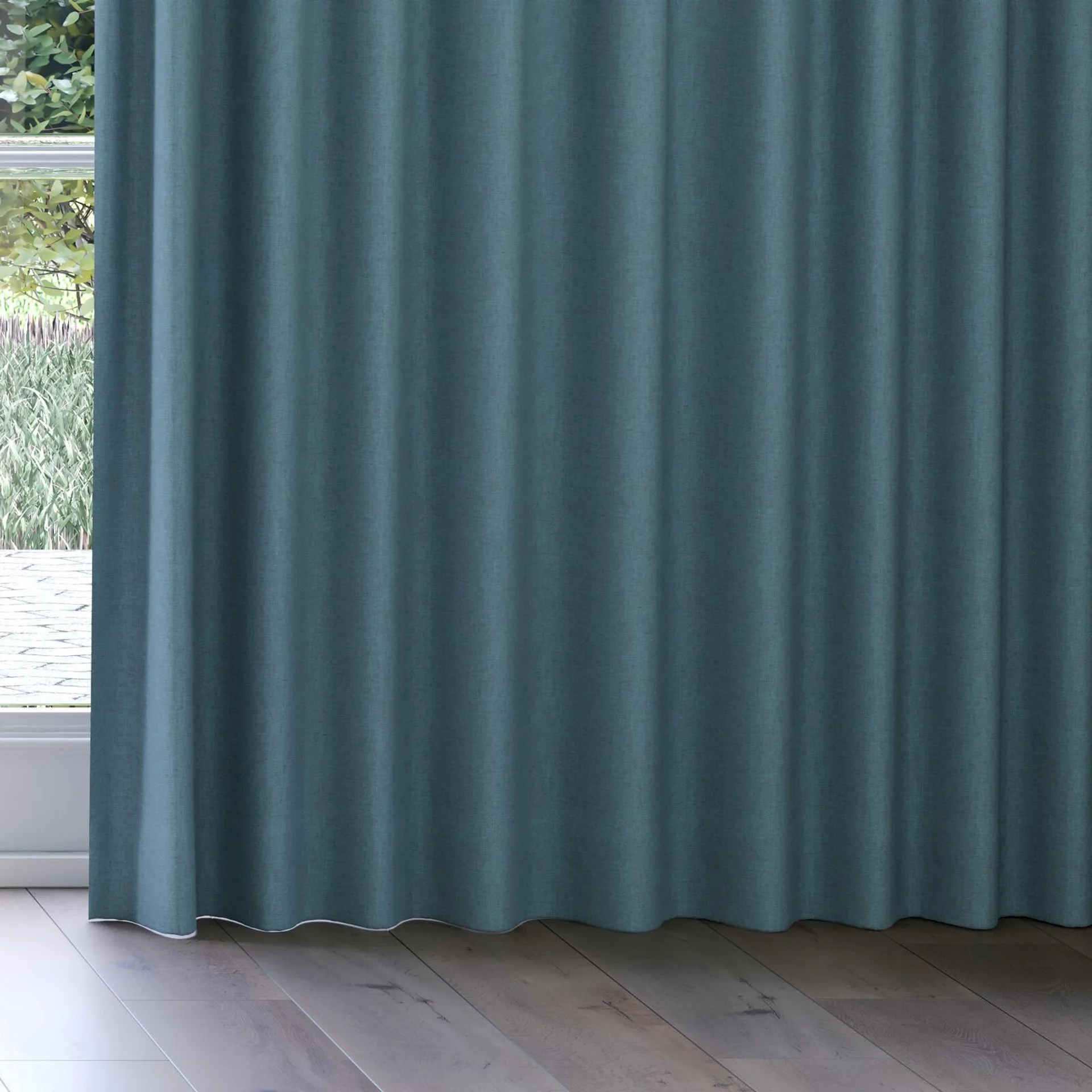 Bottom view of Envoy 2 Oasis 320cm, on curtain rail