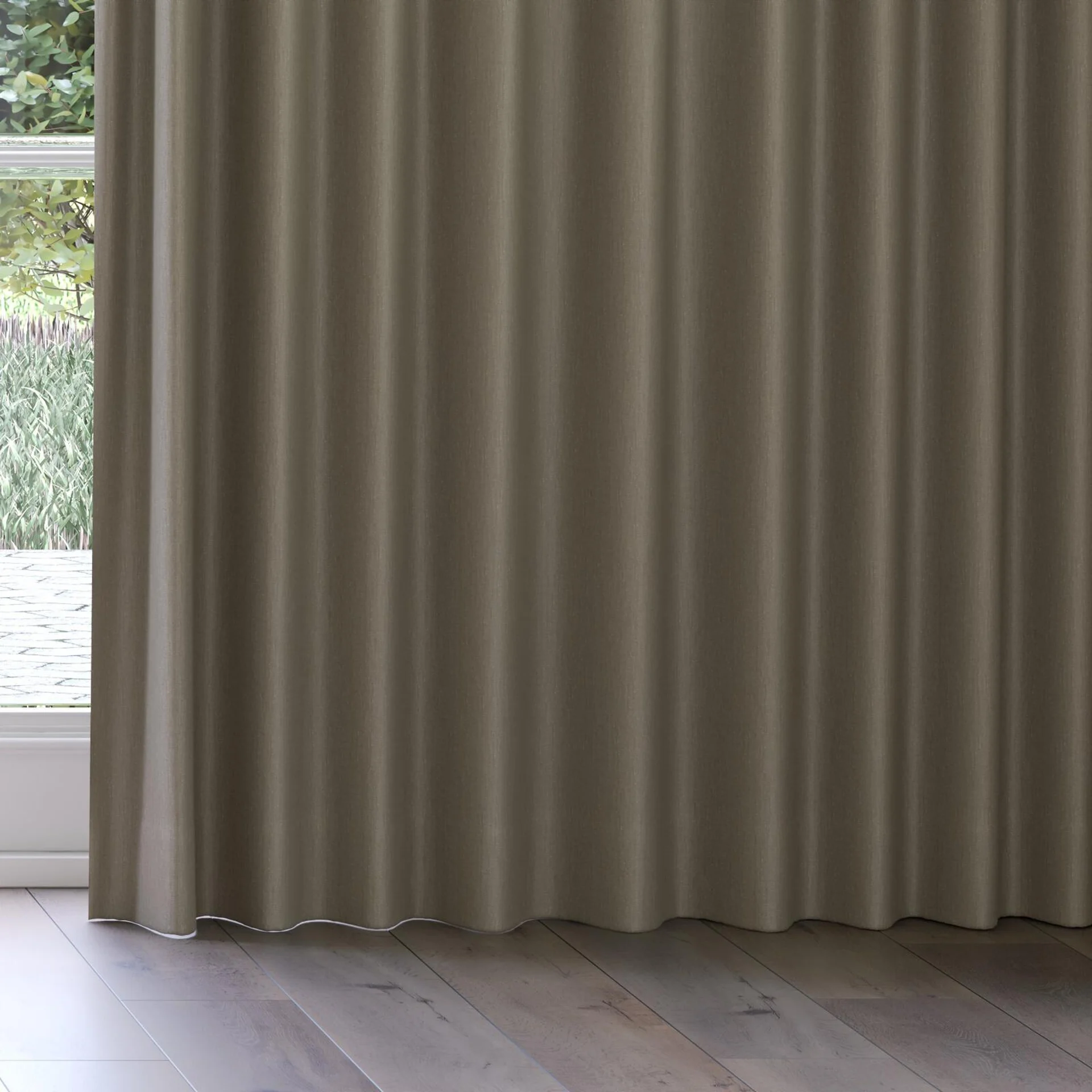 Bottom view of Infinite Twine, on curtain rail