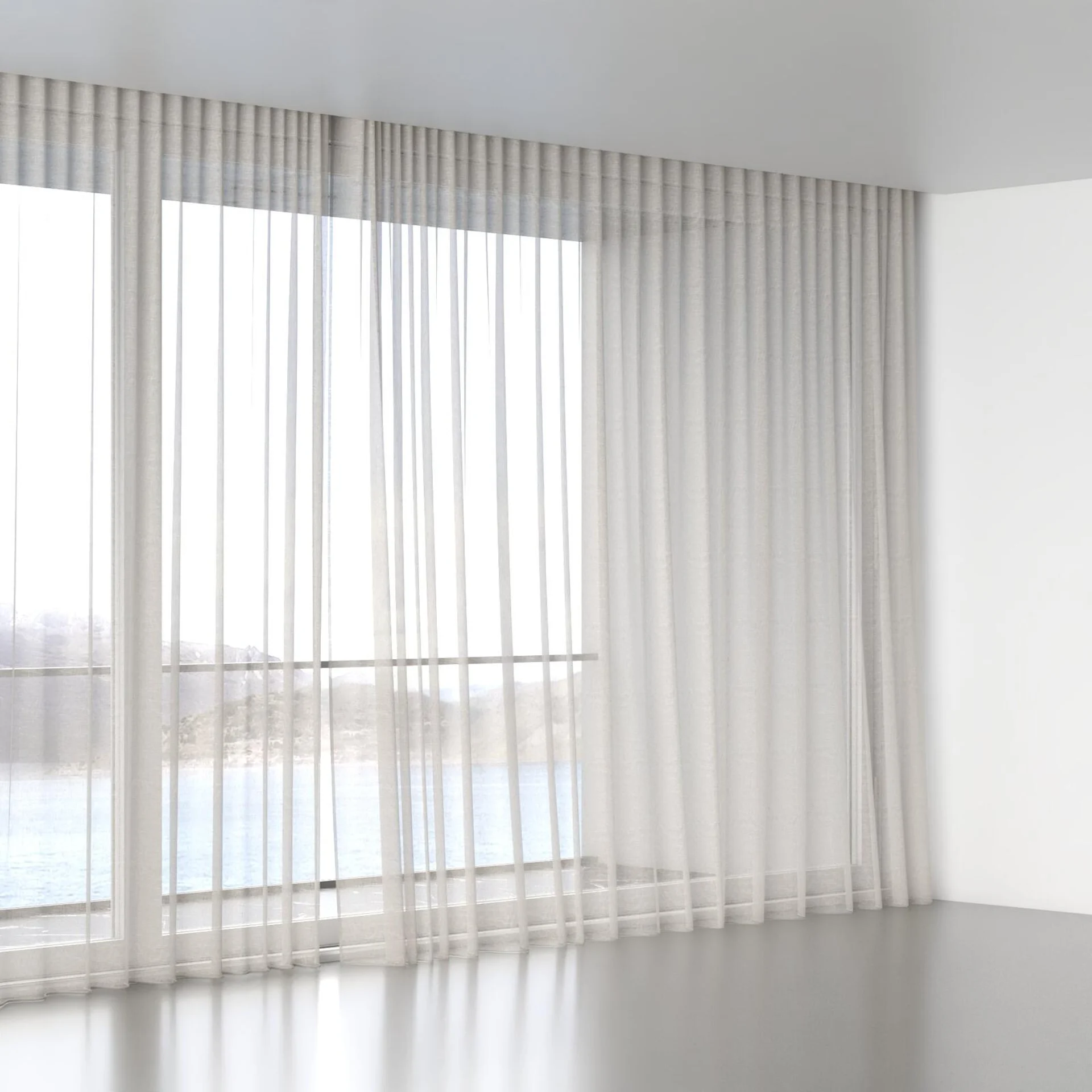Full view of Lino Linen, wave pleat