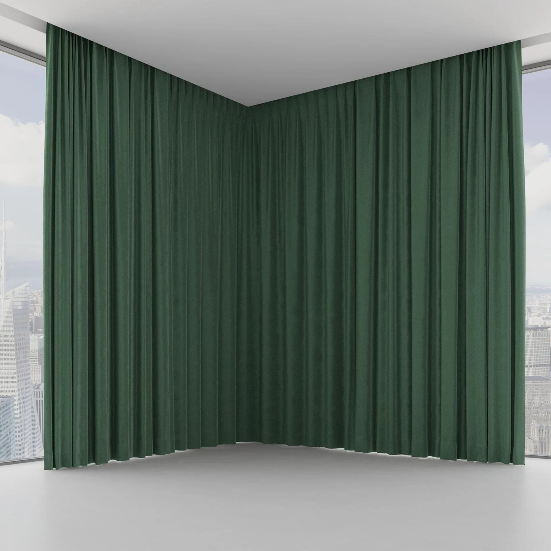Front view of Velvelux Pesto, on hidden rail