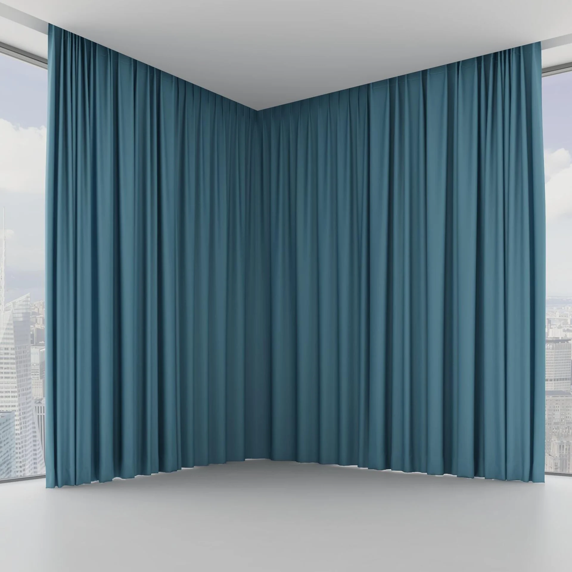 Front view of Ultra Dim Teal, on hidden rail
