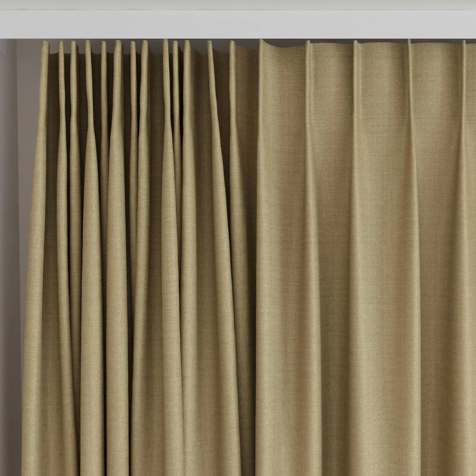 Top view of Linex Biscuit, on curtain rail