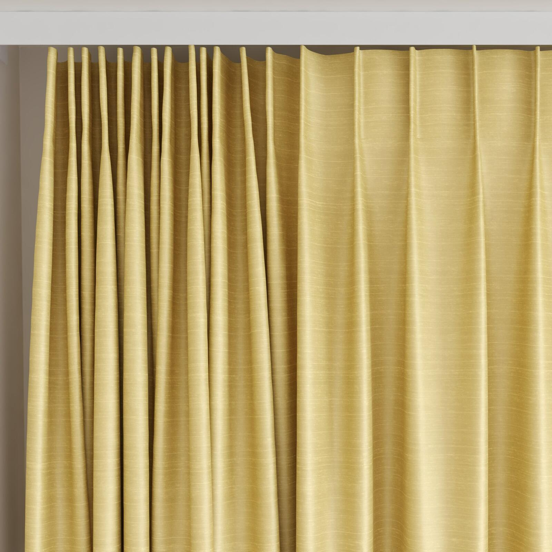 Top view of Silky Straw, on curtain rail