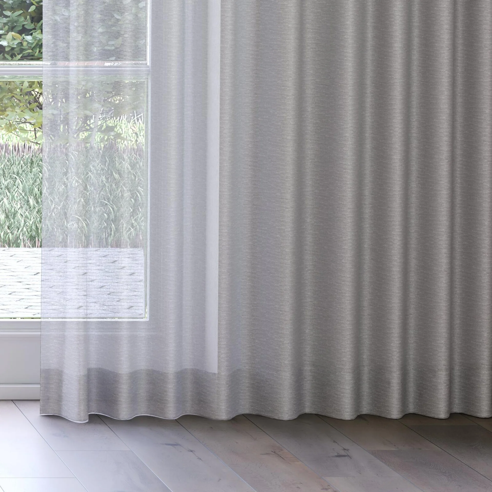 Bottom view of Alcova Iron, on curtain rail
