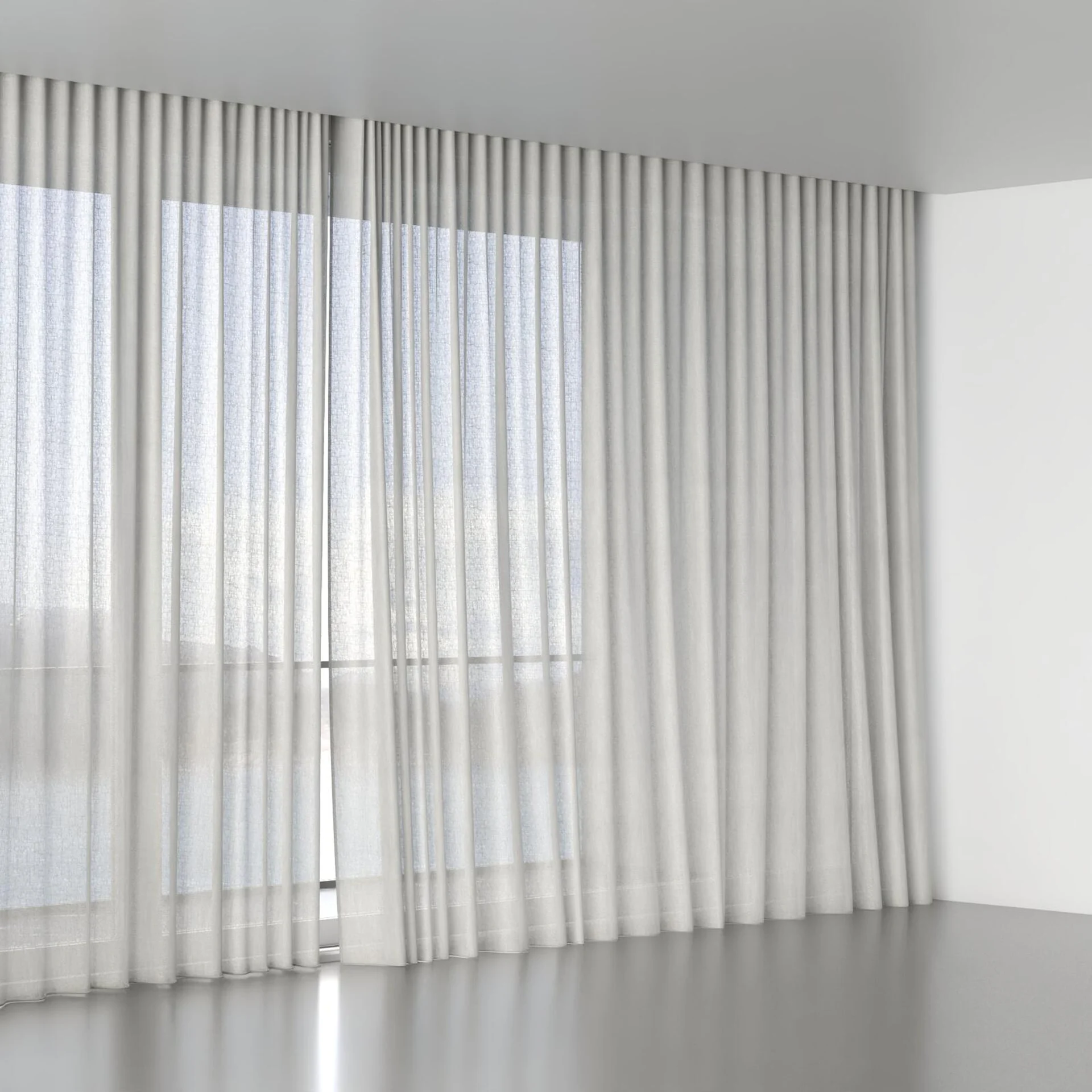 Full view of Lucidity Ecru, wave pleat