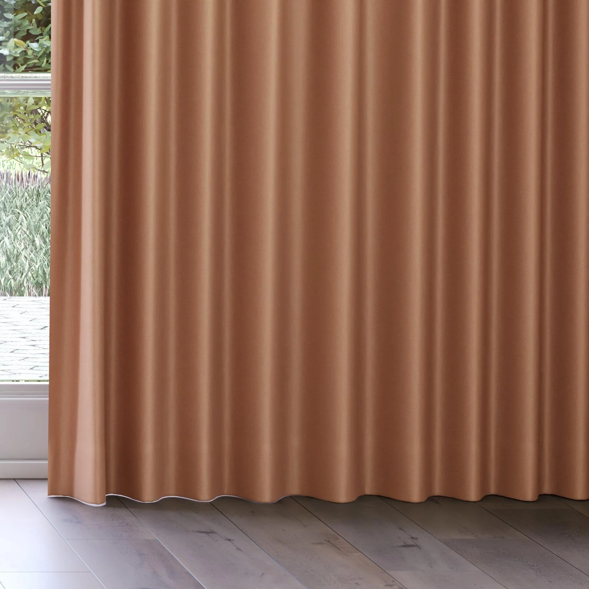 Bottom view of Hastings Clay, on curtain rail