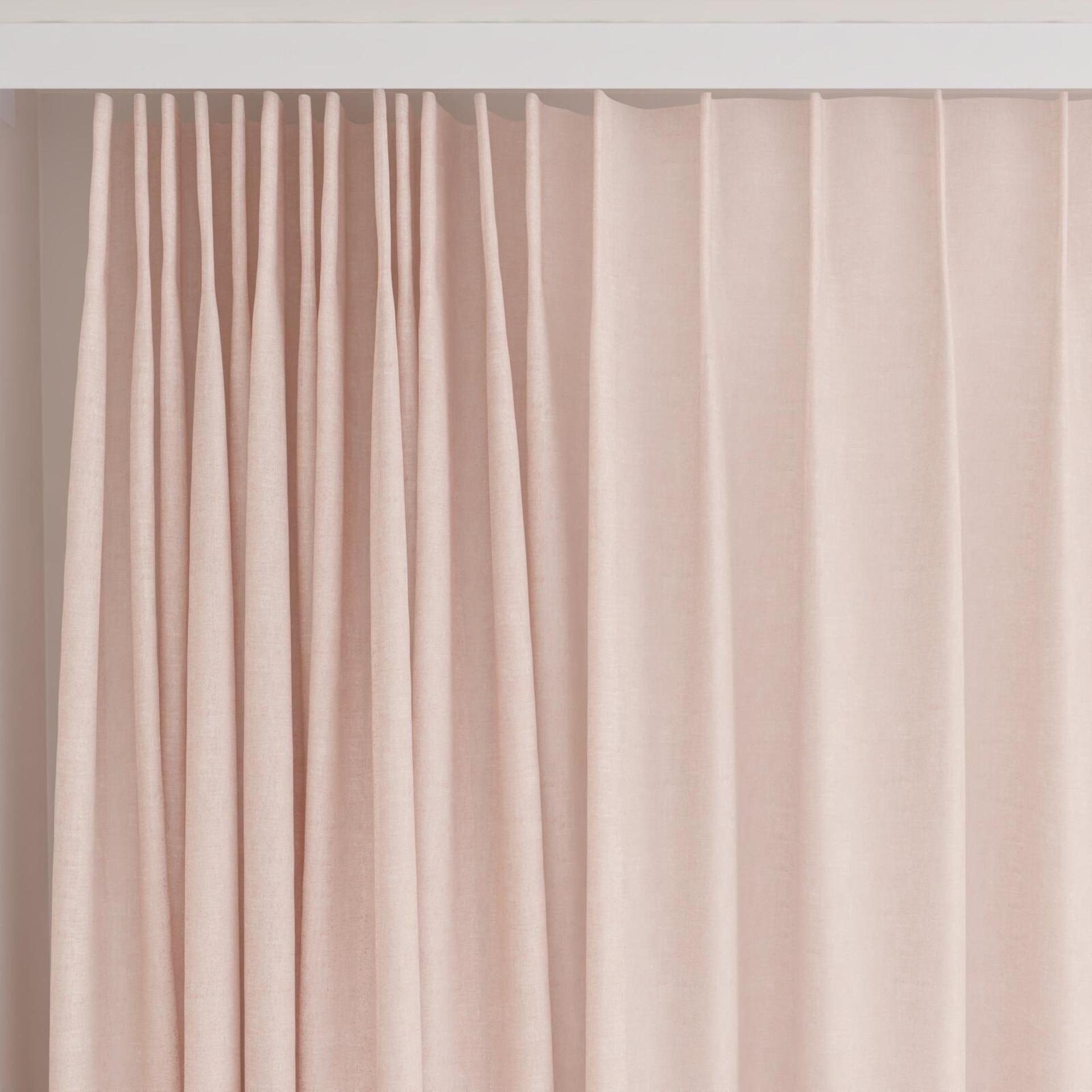 Top view of Sardinia Rosa, on curtain rail