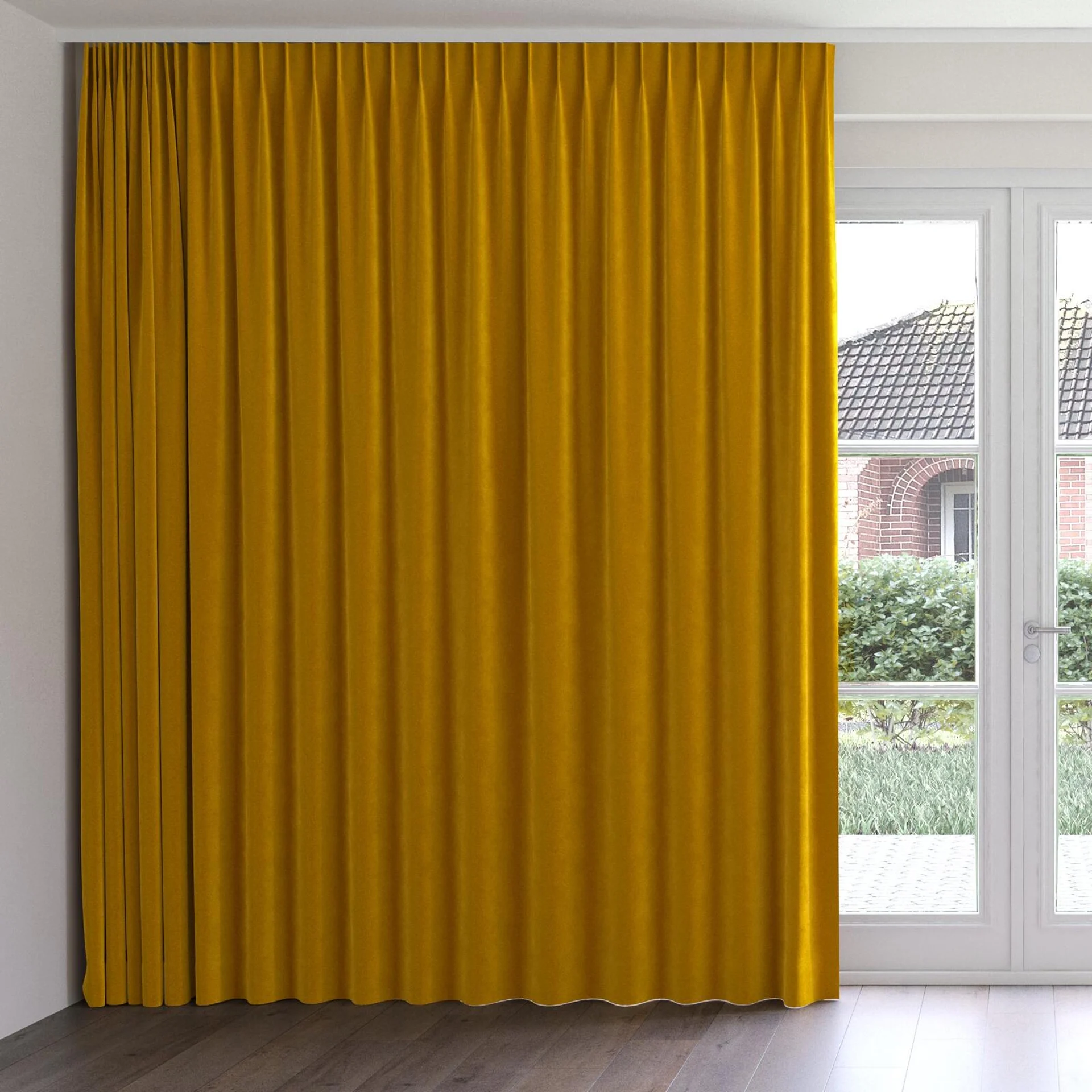 Front view of Vienna Antique, on curtain rail