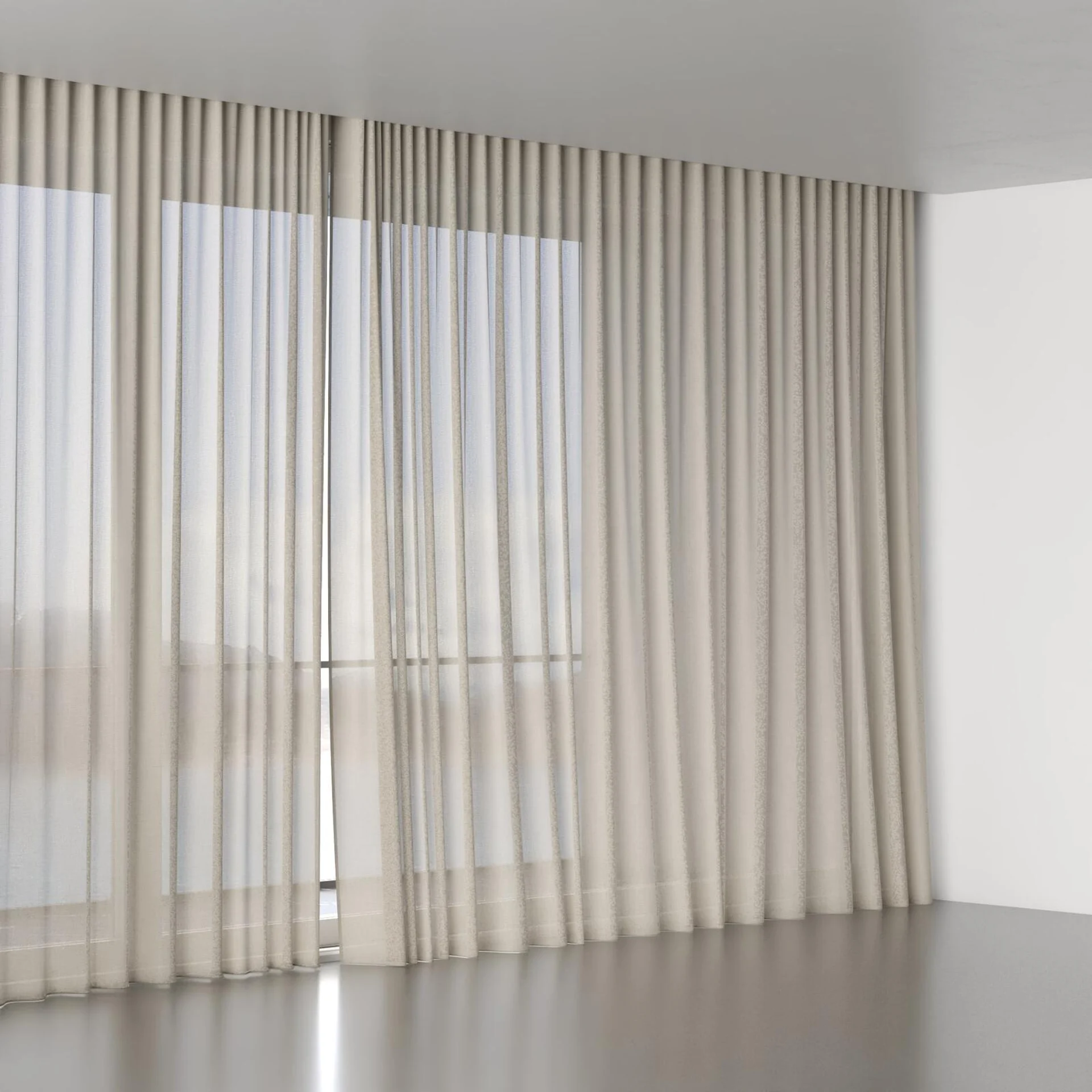 Full view of Rava Almond, wave pleat