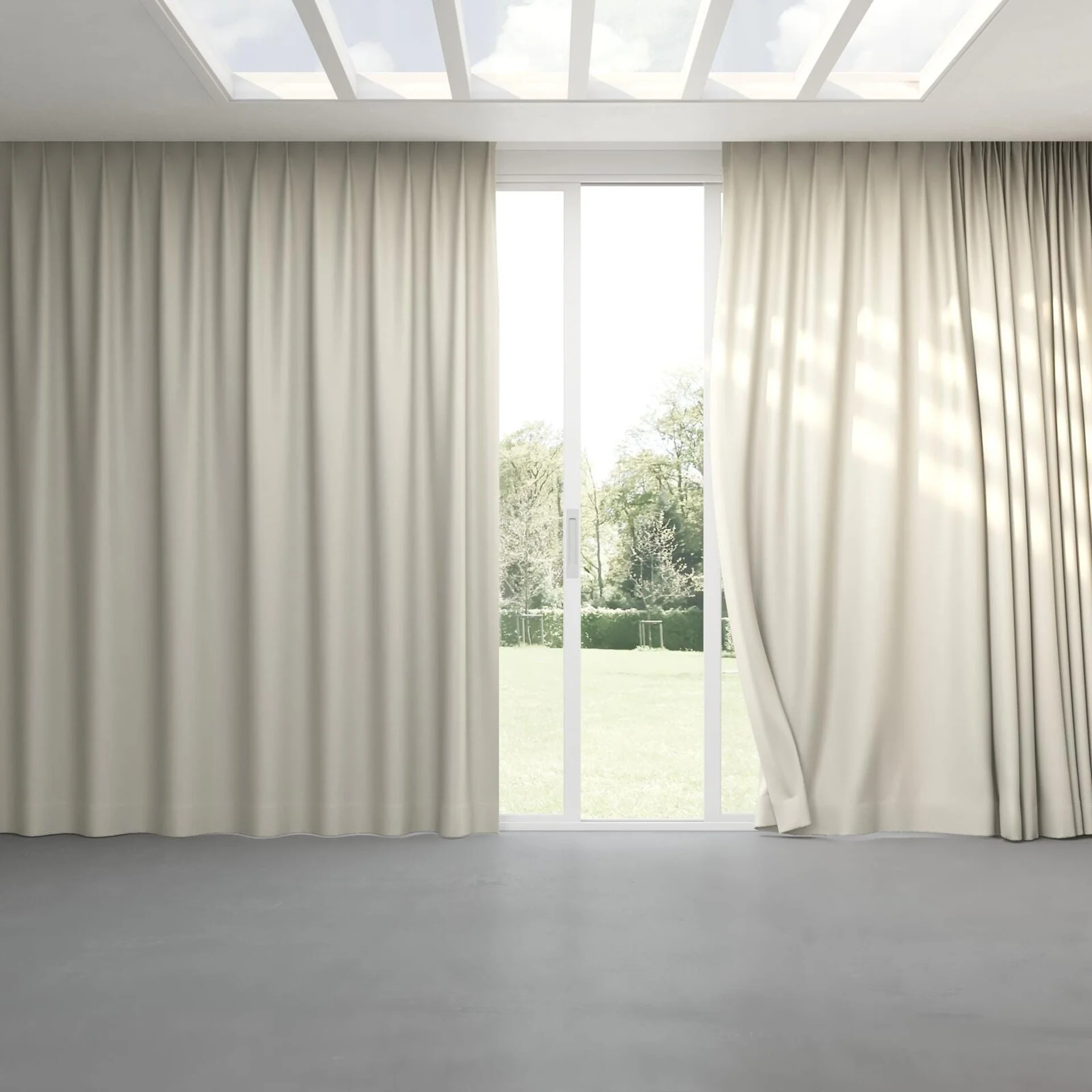Full view of Colourwash Eco Parchment, pinch pleat
