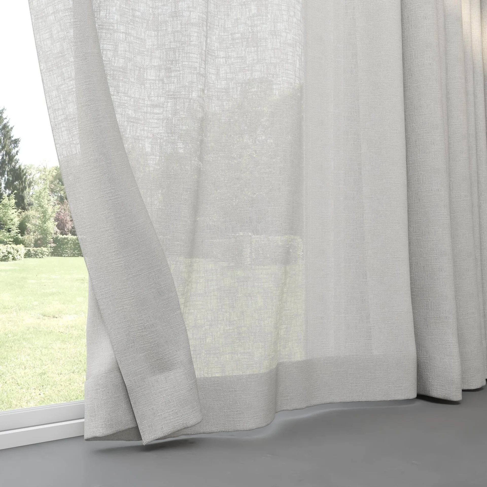 Bottom view of Adobe Silver, pinch pleat