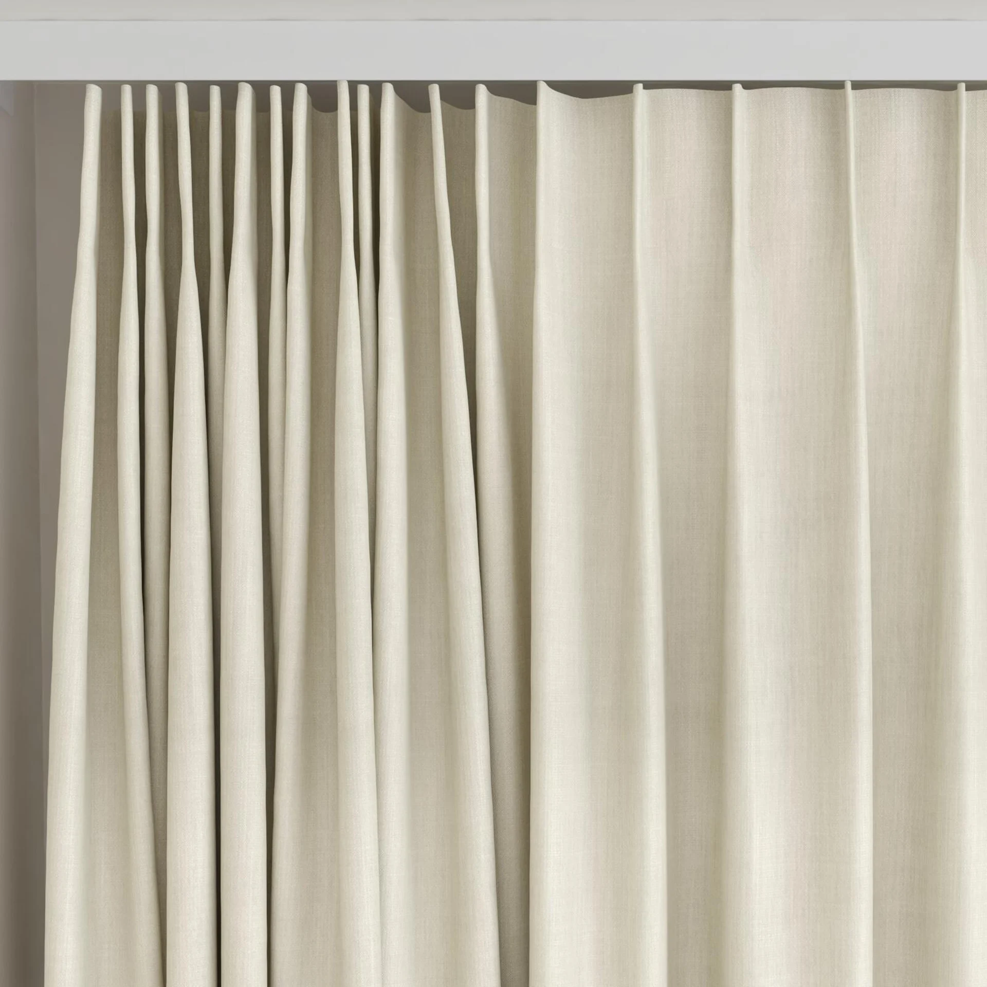 Top view of Lexicon Natural, on curtain rail