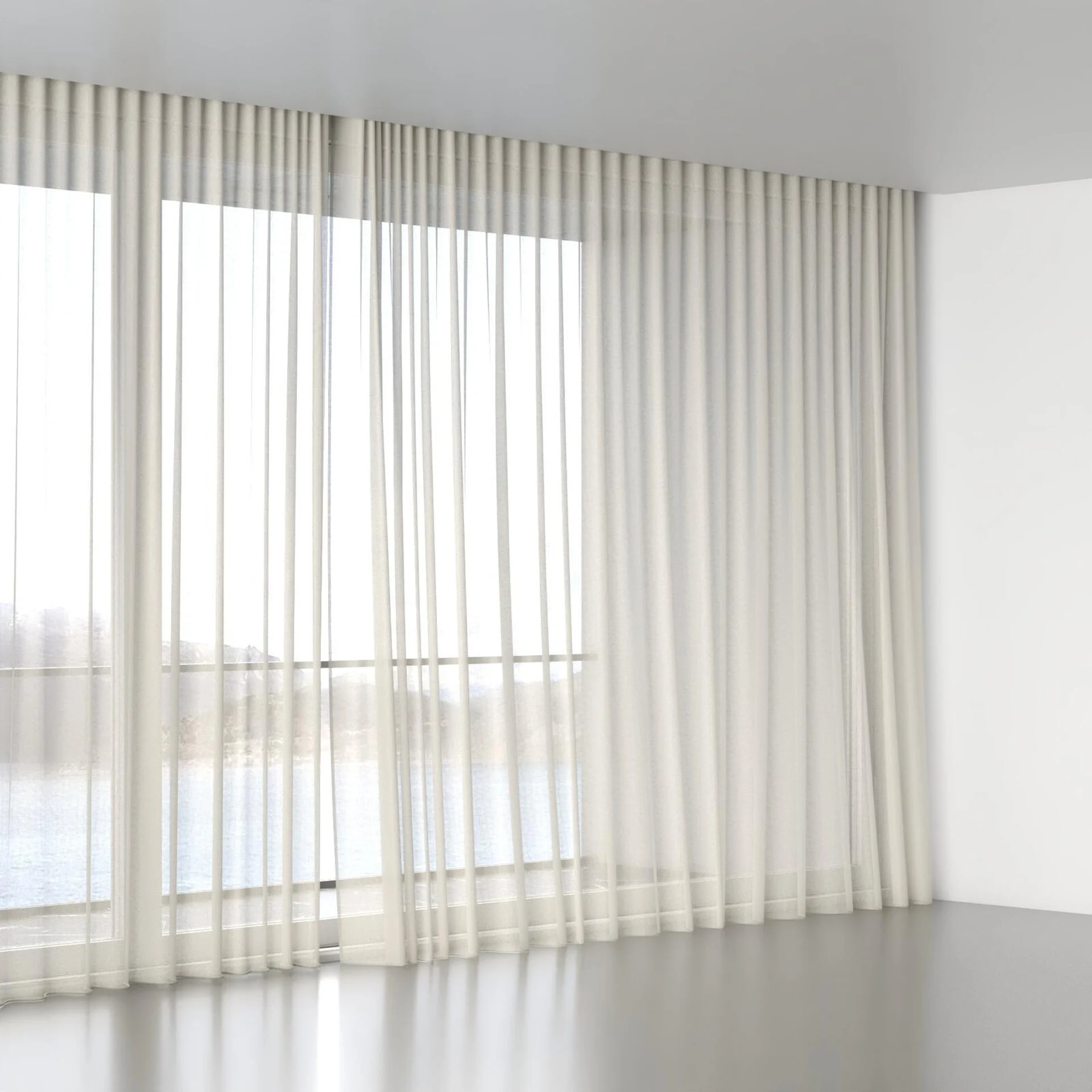 Full view of Alcova Parchment, wave pleat