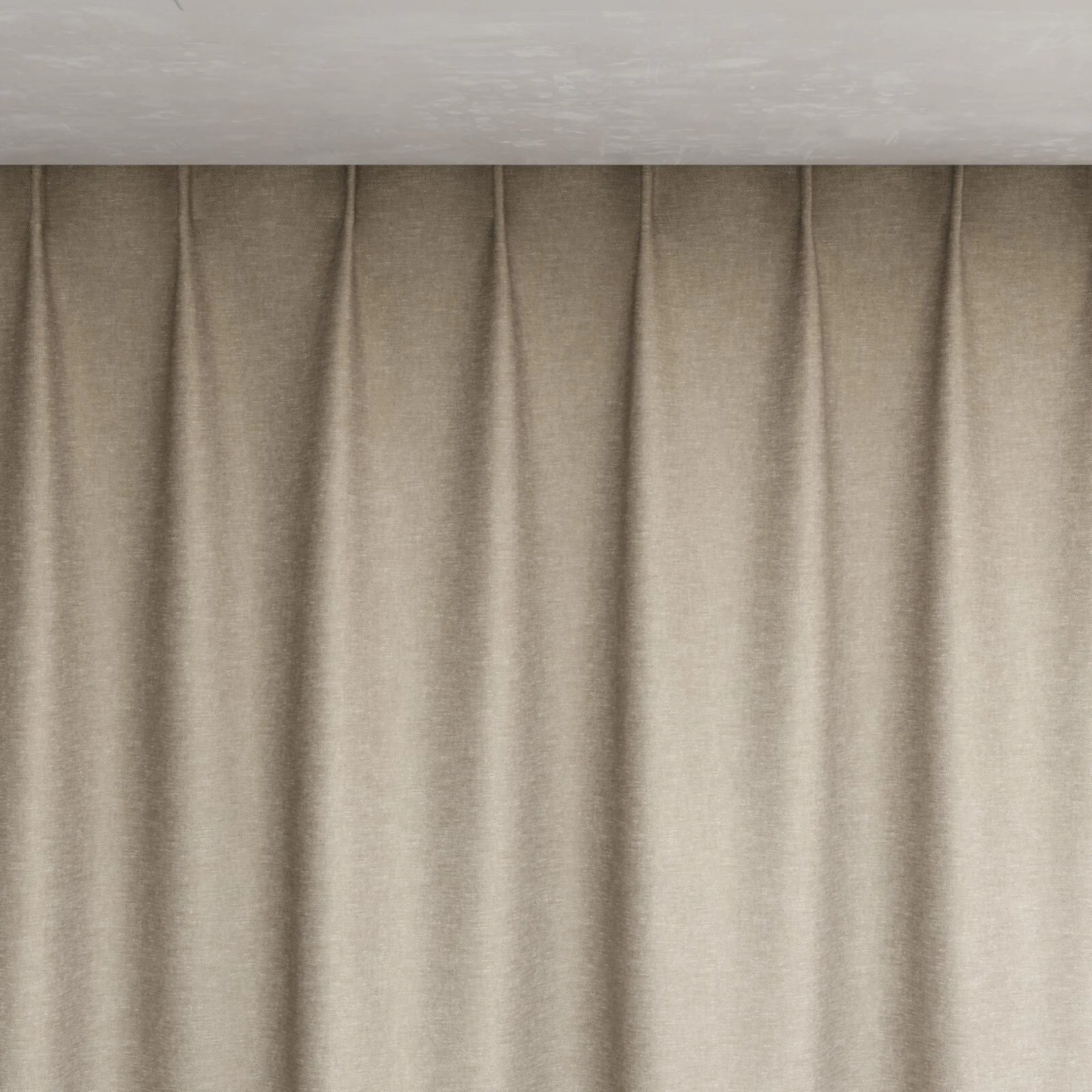 Top view of Glamour Taupe, pinch pleat
