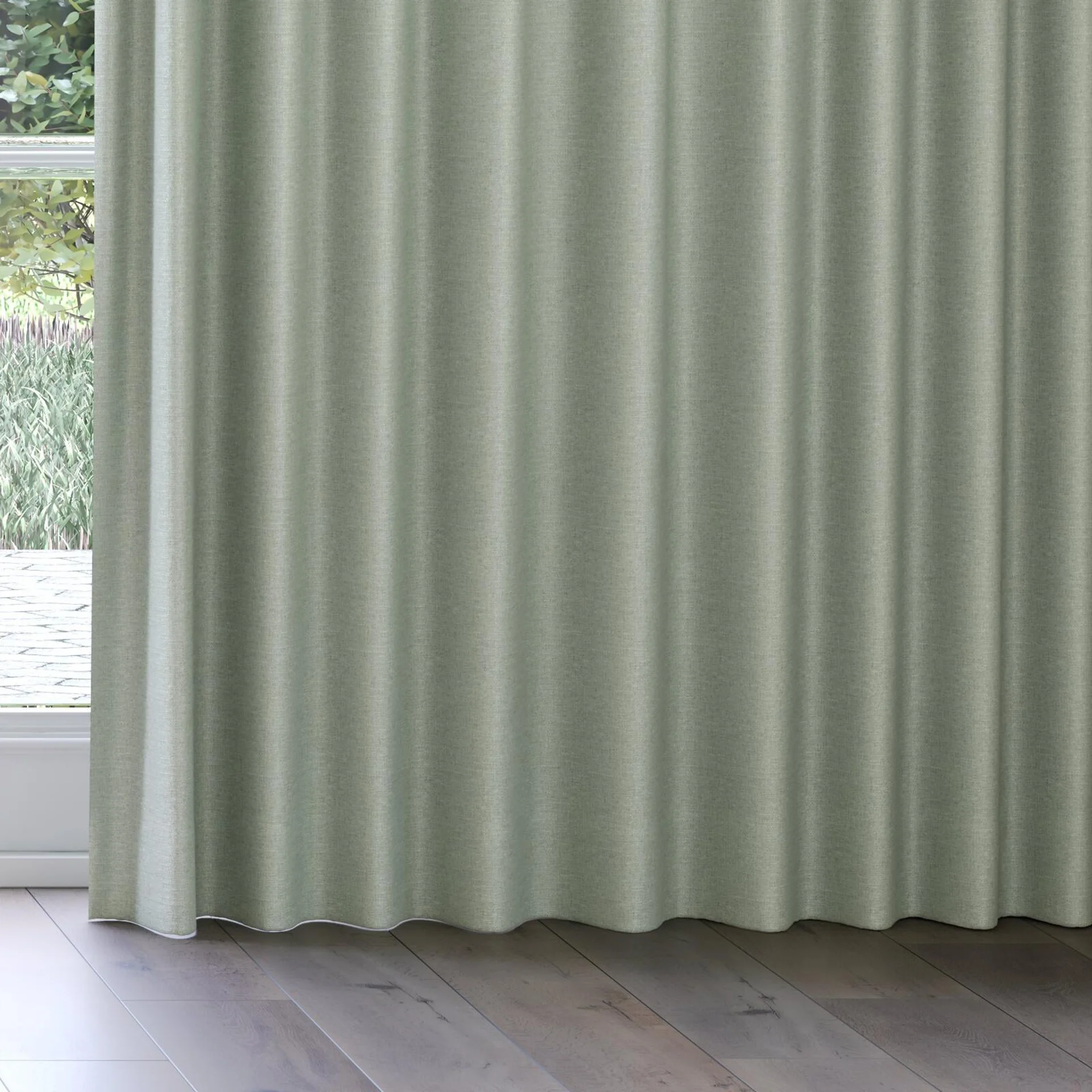 Bottom view of Bravo Jade, on curtain rail