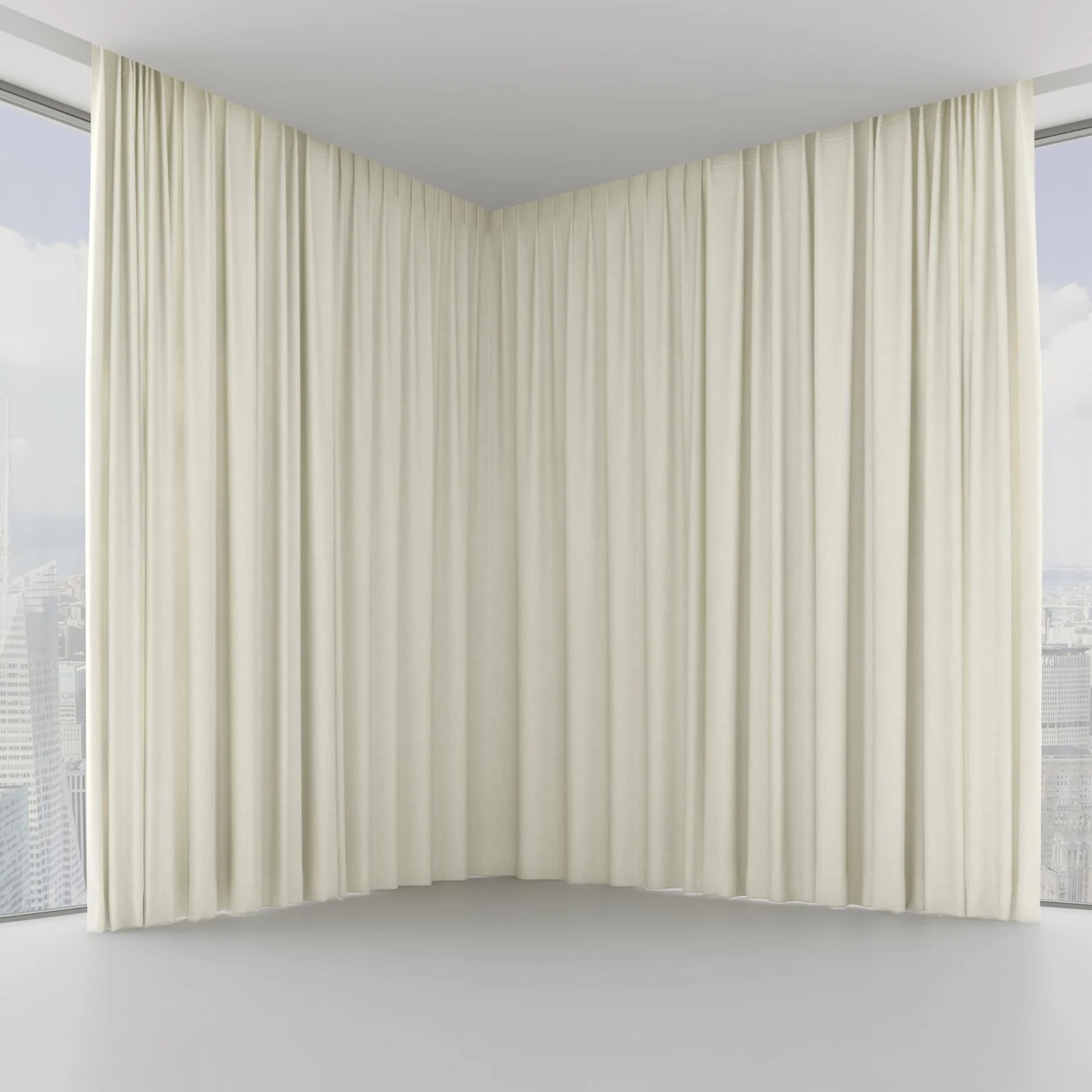 Front view of Cushy Wool, on hidden rail