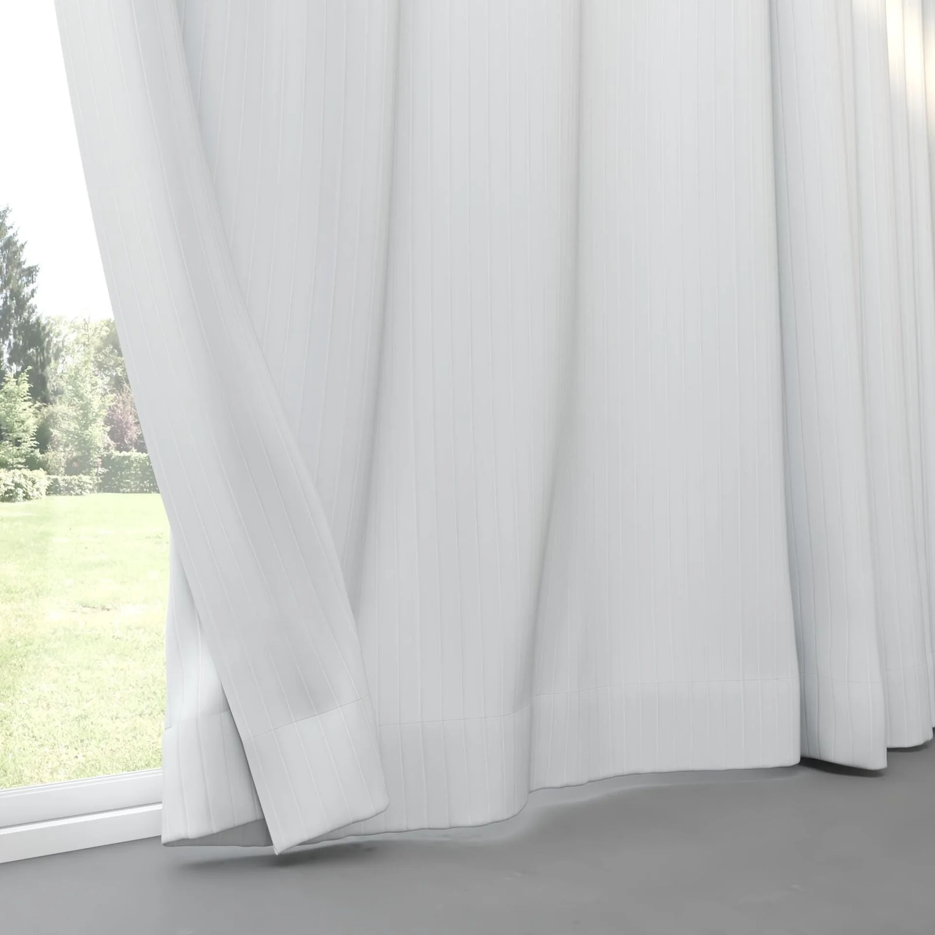 Bottom view of Cordial Swan, pinch pleat