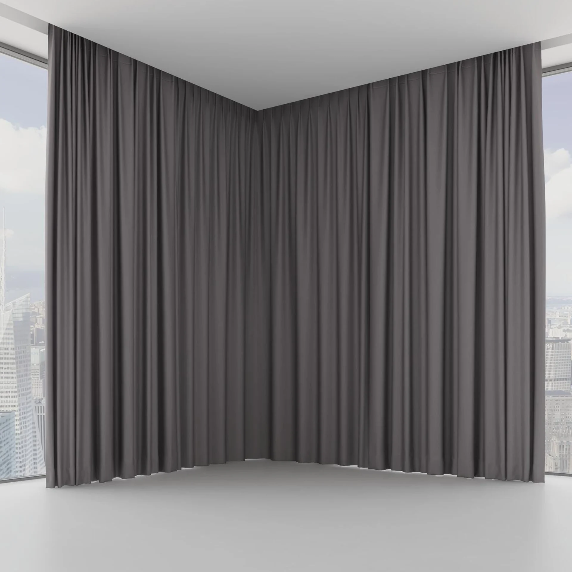 Front view of Infinite Night Shade, on hidden rail