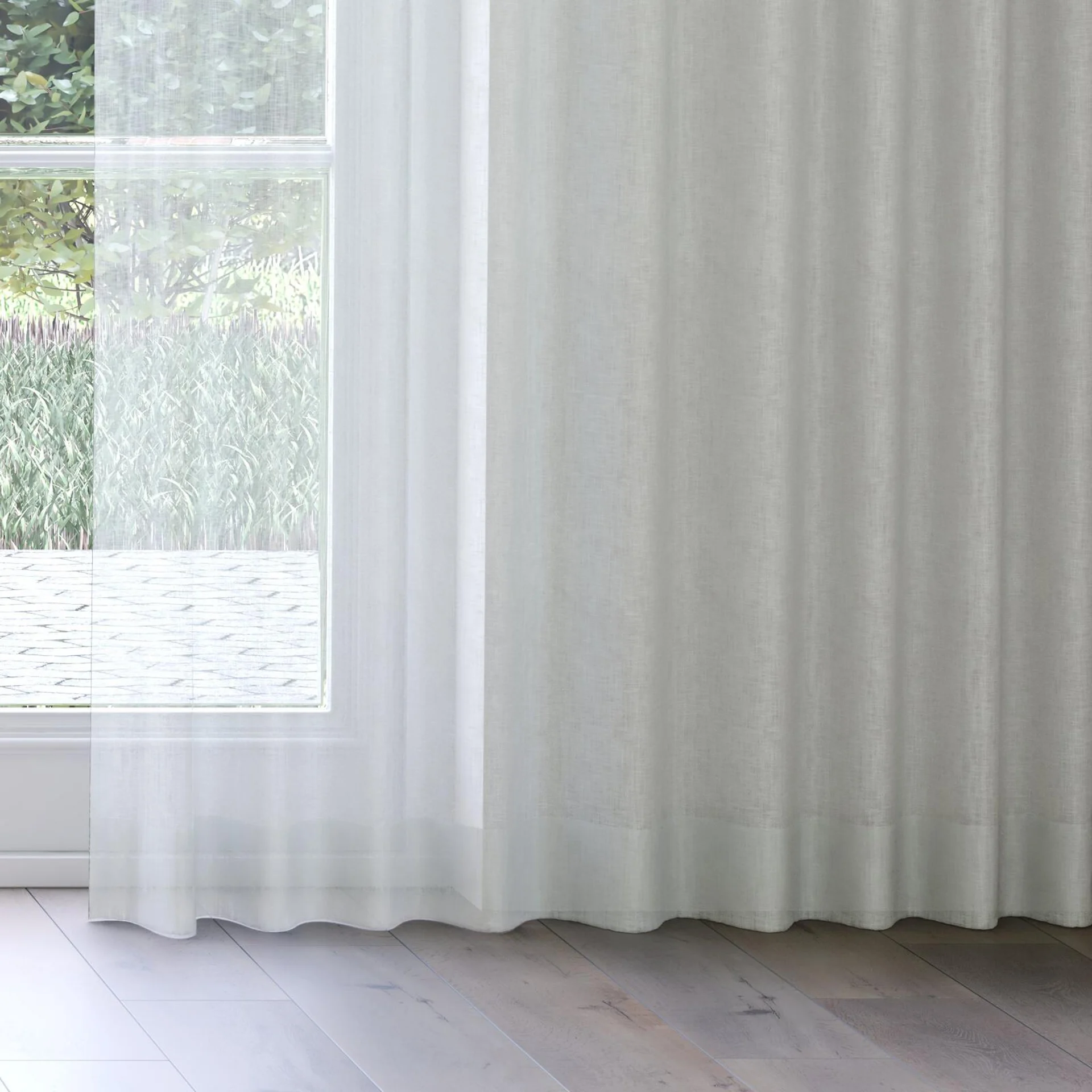 Bottom view of Coastal Surf, on curtain rail