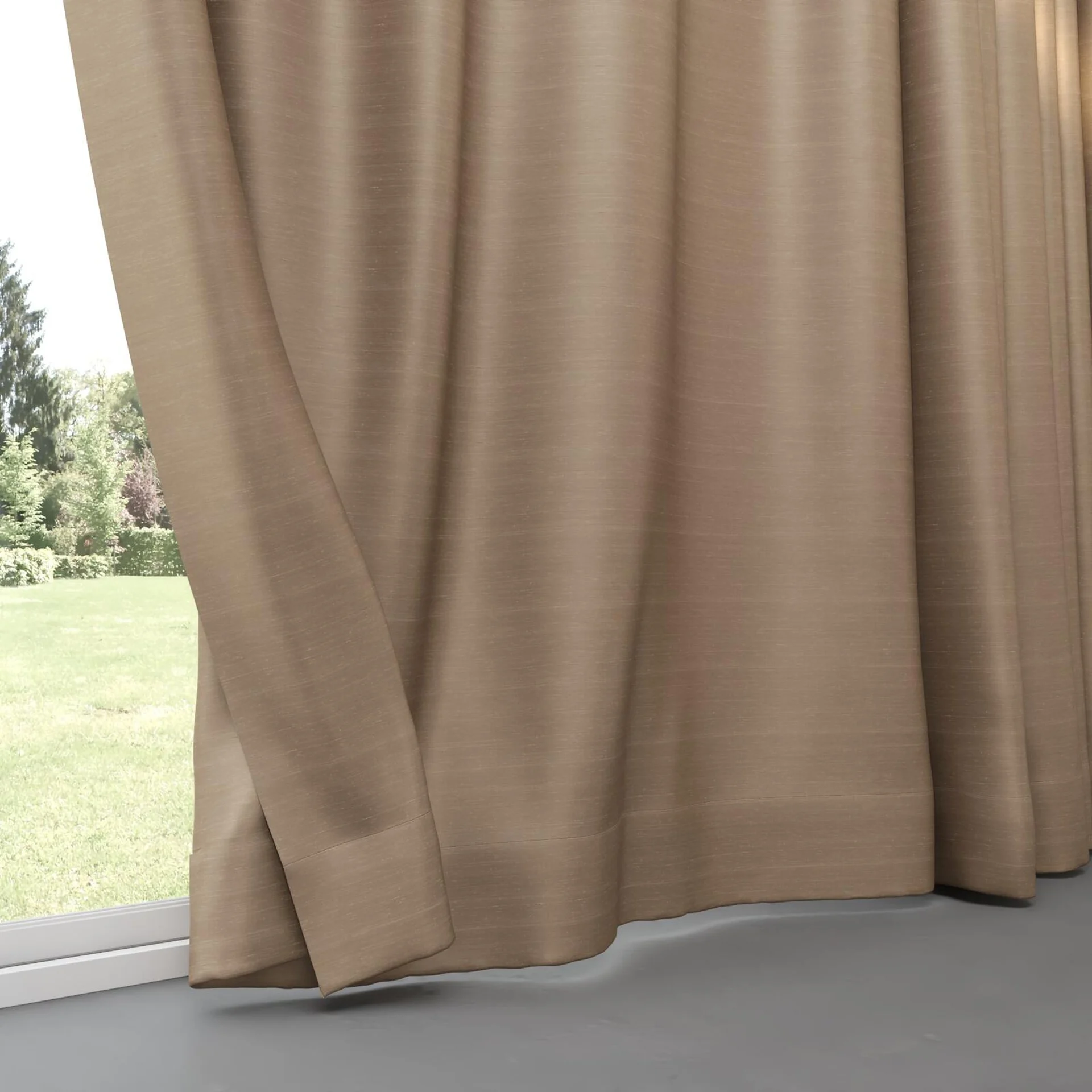Bottom view of Silky Walnut, pinch pleat