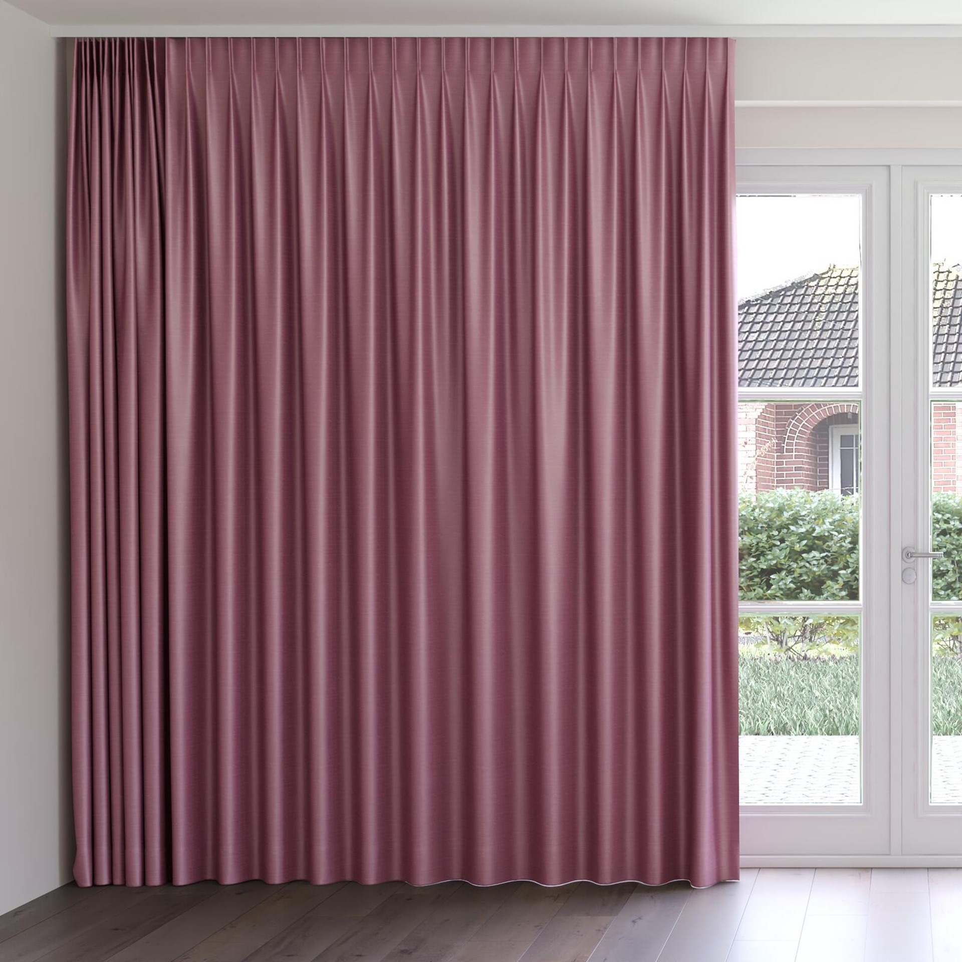 Front view of Silky Tulip, on curtain rail