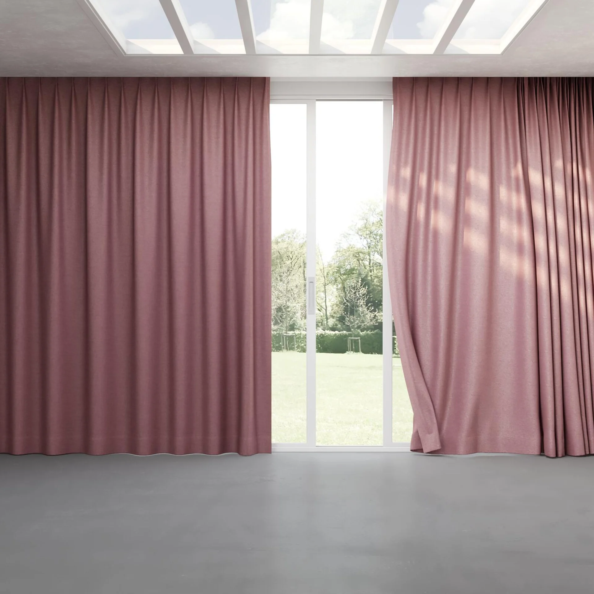 Full view of Drama Orchid, pinch pleat