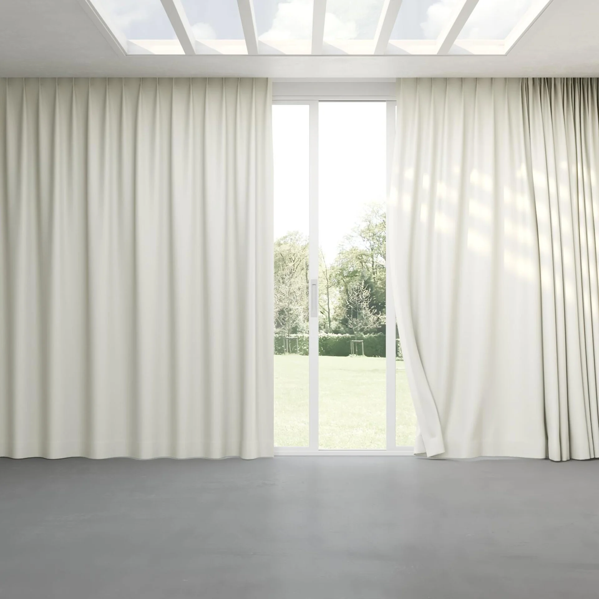 Full view of Kidglove Papyrus, pinch pleat