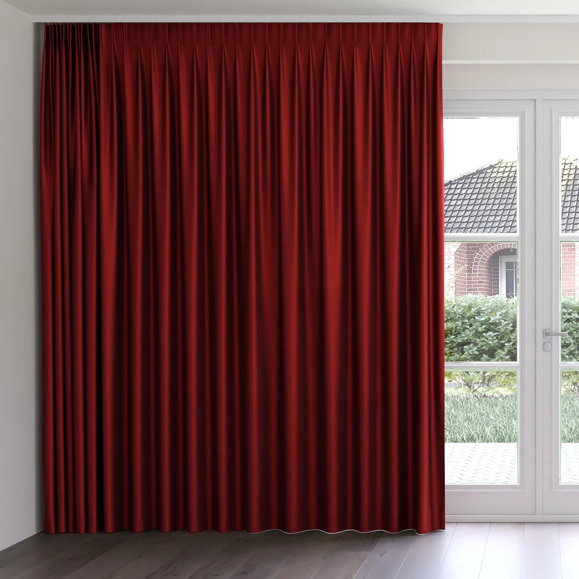 Front view of Mont Blanc Bordeaux, on curtain rail